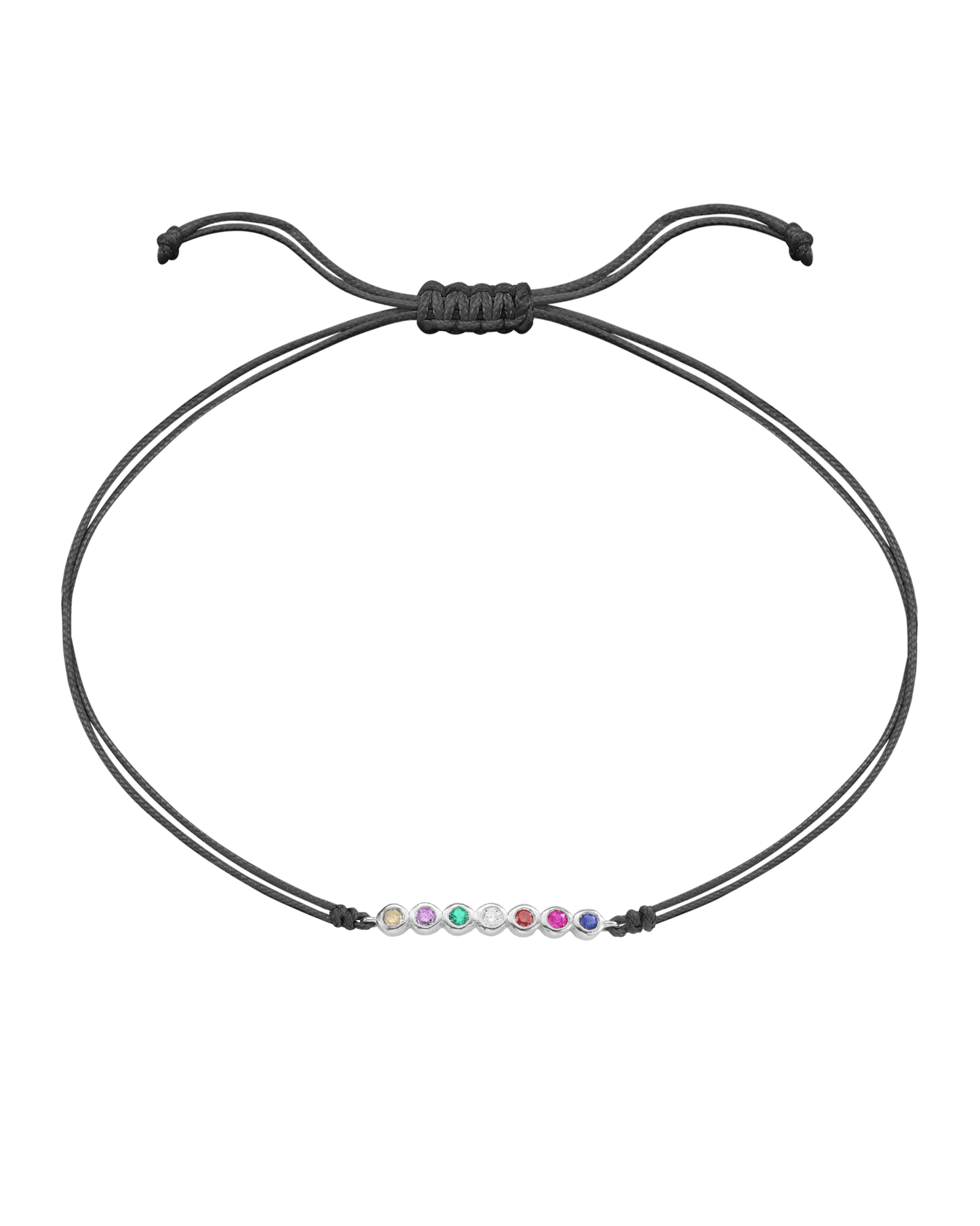 The Birthstones Bar Bracelet - 14K White Gold Bracelet 14K Solid Gold Grey 2