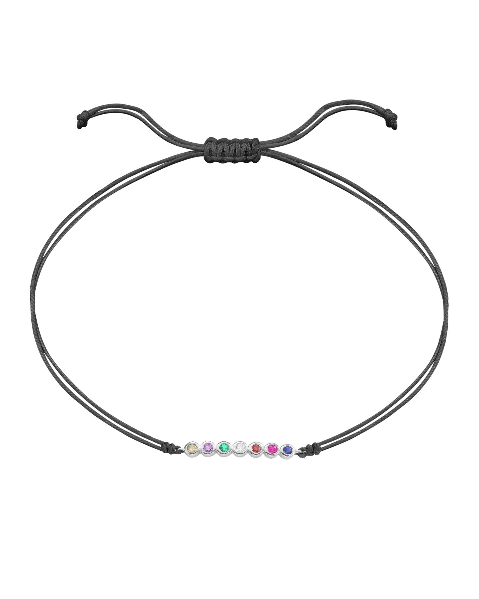 The Birthstones Bar Bracelet - 14K White Gold Bracelet 14K Solid Gold Grey 2