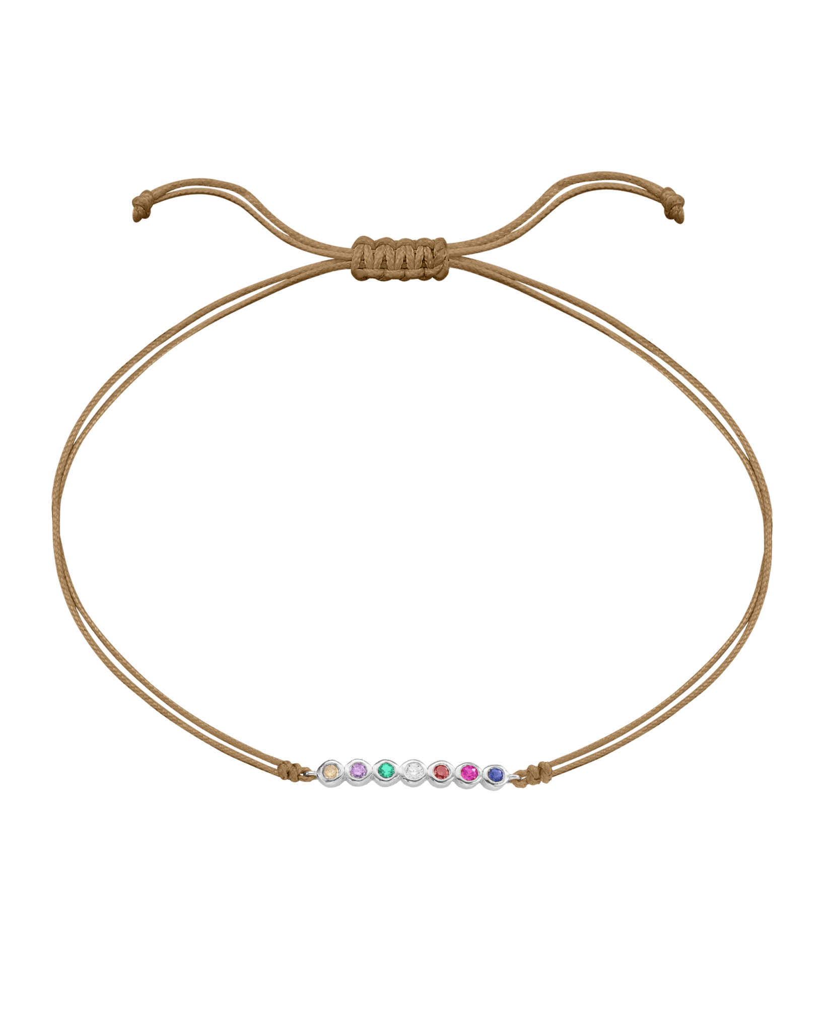 The Birthstones Bar Bracelet - 14K White Gold Bracelet 14K Solid Gold Camel 2