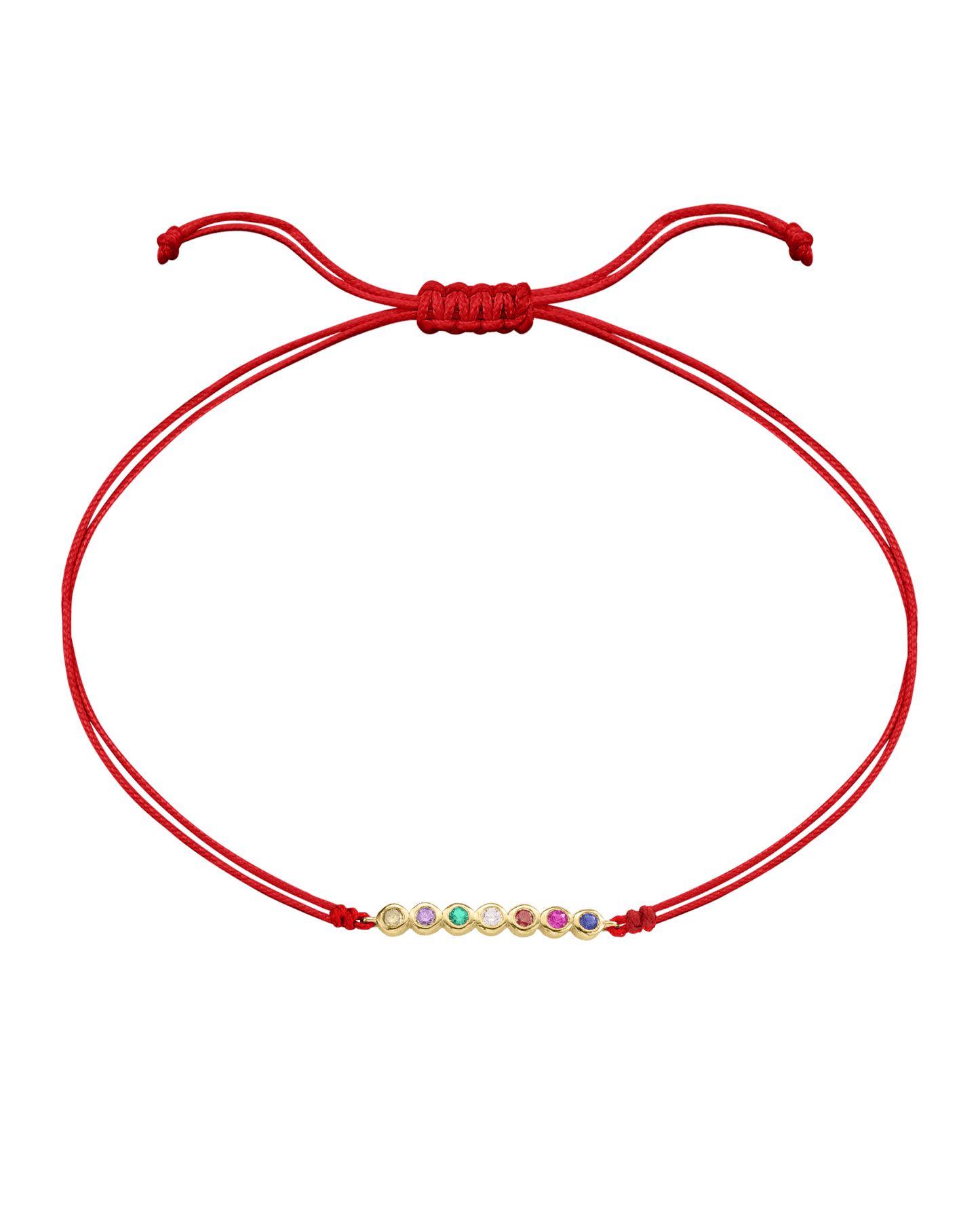 The Birthstones Bar Bracelet - 14K Yellow Gold Bracelet 14K Solid Gold Red 2