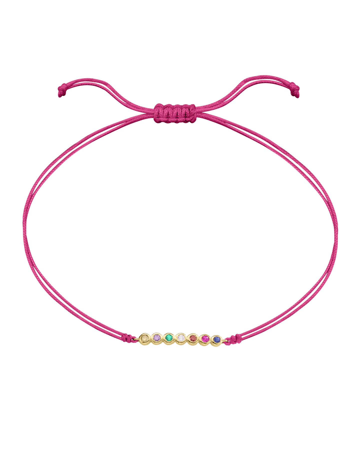 The Birthstones Bar Bracelet - 14K Yellow Gold Bracelet 14K Solid Gold Pink 2