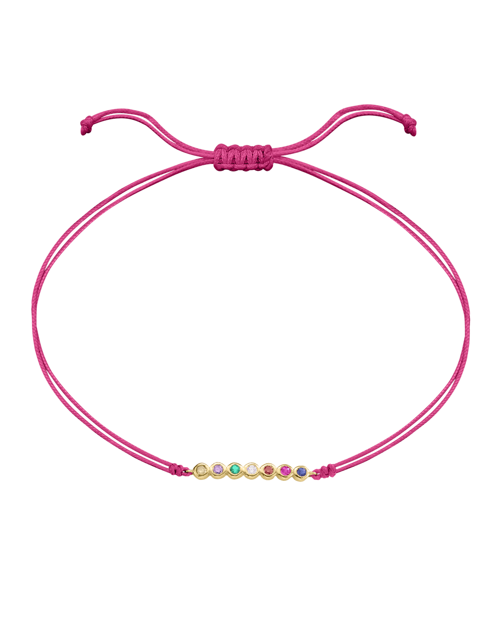 The Birthstones Bar Bracelet - 14K Yellow Gold Bracelet 14K Solid Gold Pink 2