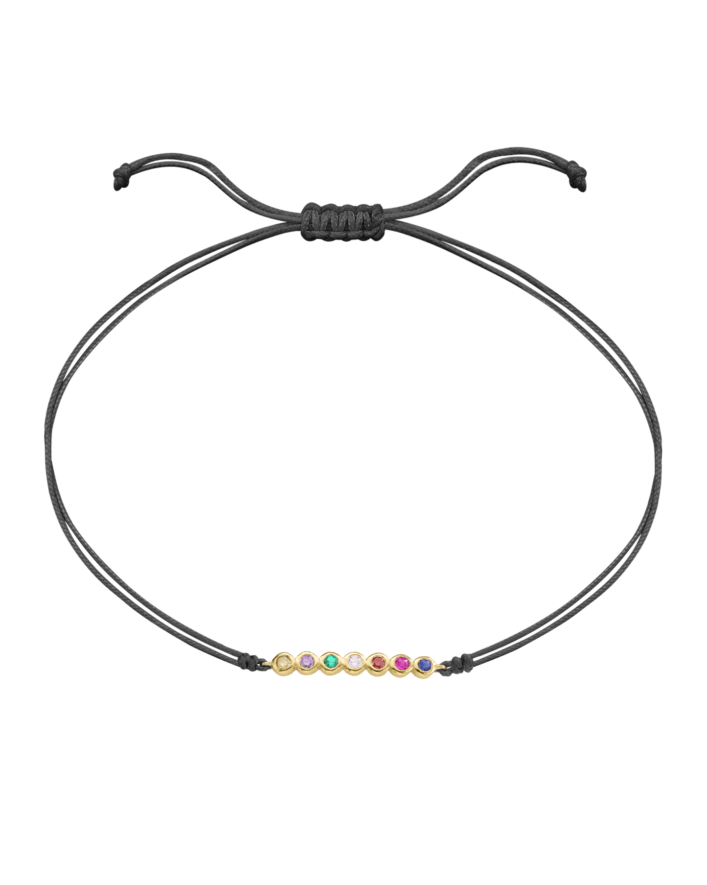 The Birthstones Bar Bracelet - 14K Yellow Gold Bracelet 14K Solid Gold Grey 2