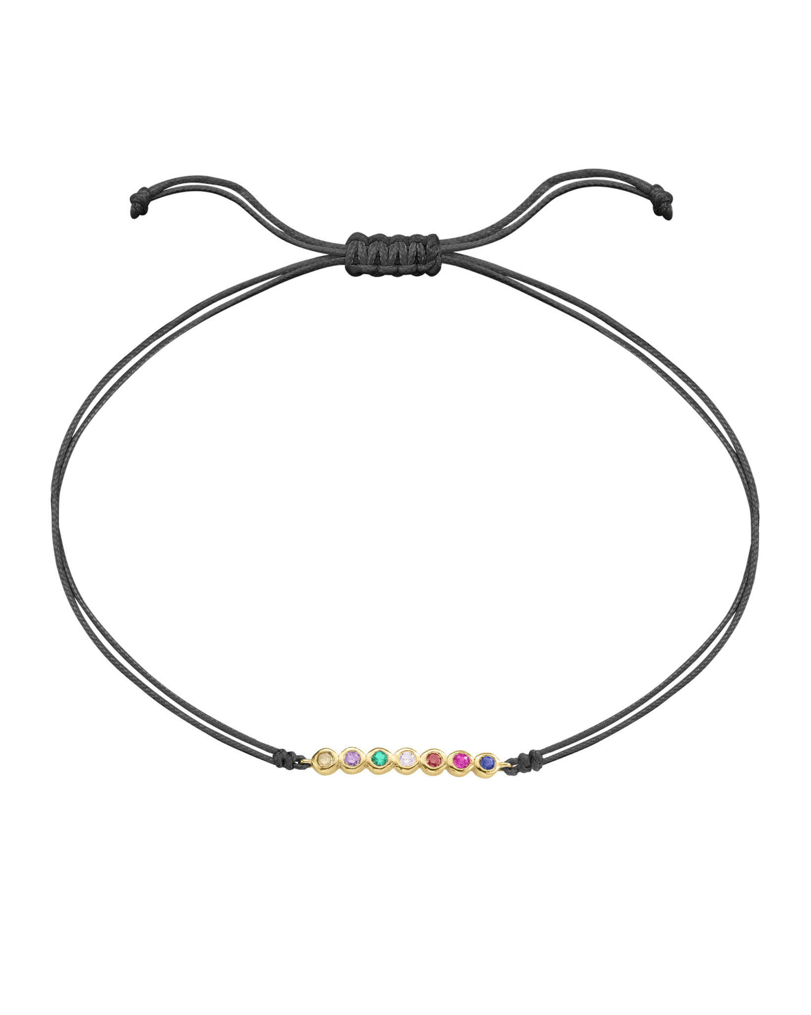 The Birthstones Bar Bracelet - 14K Yellow Gold Bracelet 14K Solid Gold Grey 2