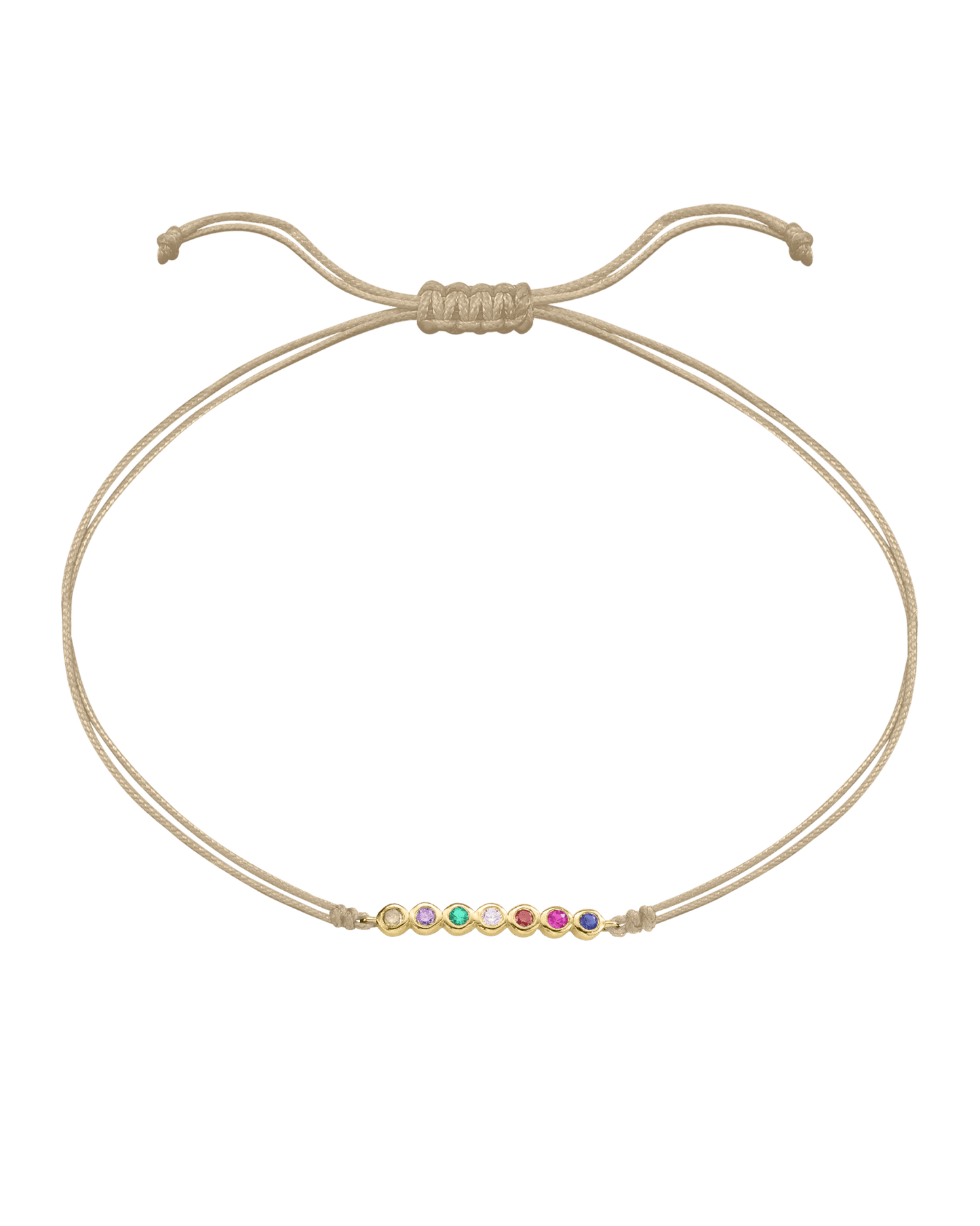 The Birthstones Bar Bracelet - 14K Yellow Gold Bracelet 14K Solid Gold Sand 2