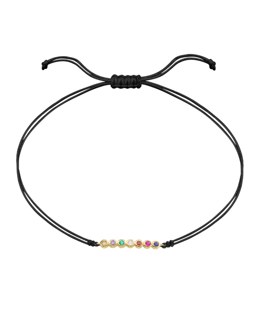 The Birthstones Bar Bracelet - 14K Yellow Gold Bracelet 14K Solid Gold Black 2