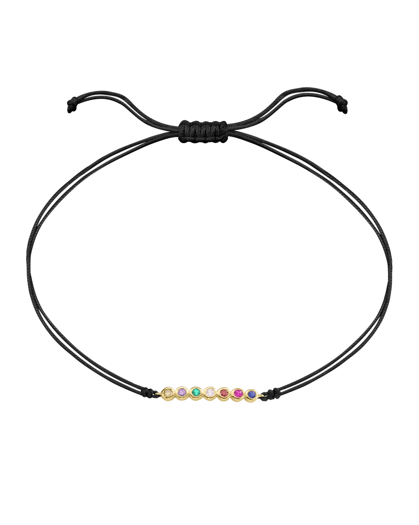 The Birthstones Bar Bracelet - 18K Gold Vermeil Bracelets Gold Vermeil Black 2