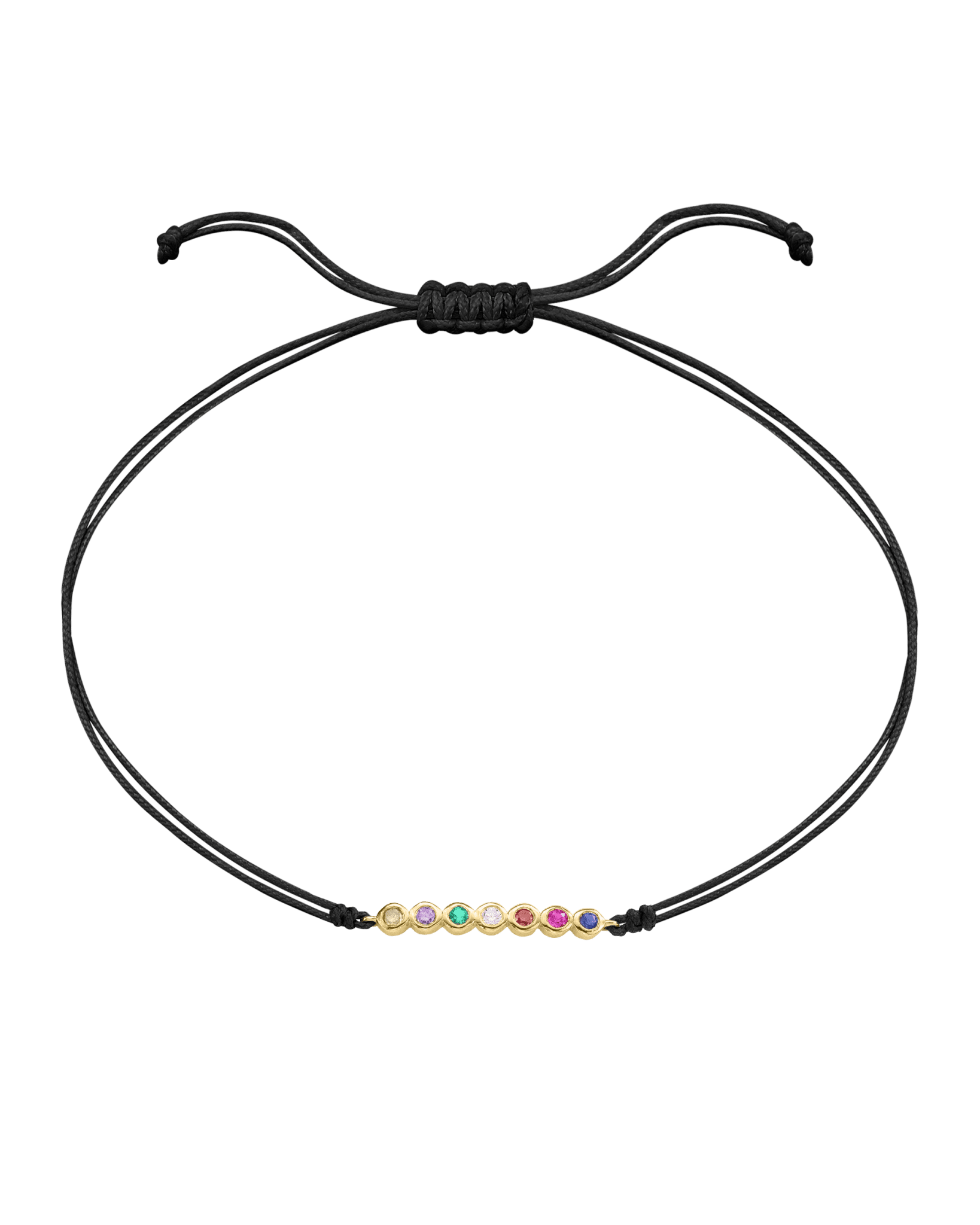 The Birthstones Bar Bracelet - 18K Gold Vermeil Bracelets Gold Vermeil Black 2