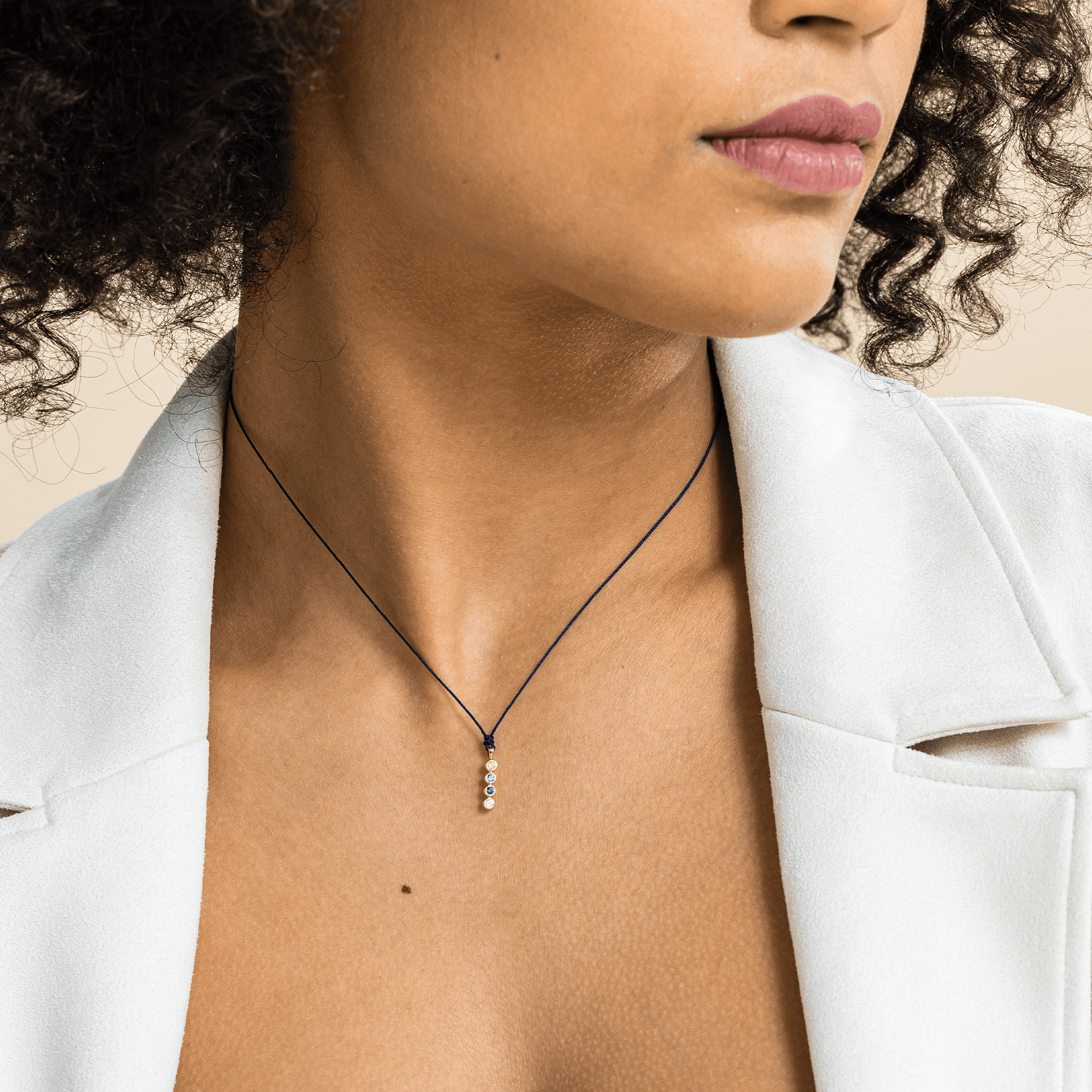 The Birthstones Bar Necklace - 14K White Gold Necklaces 14K Solid Gold