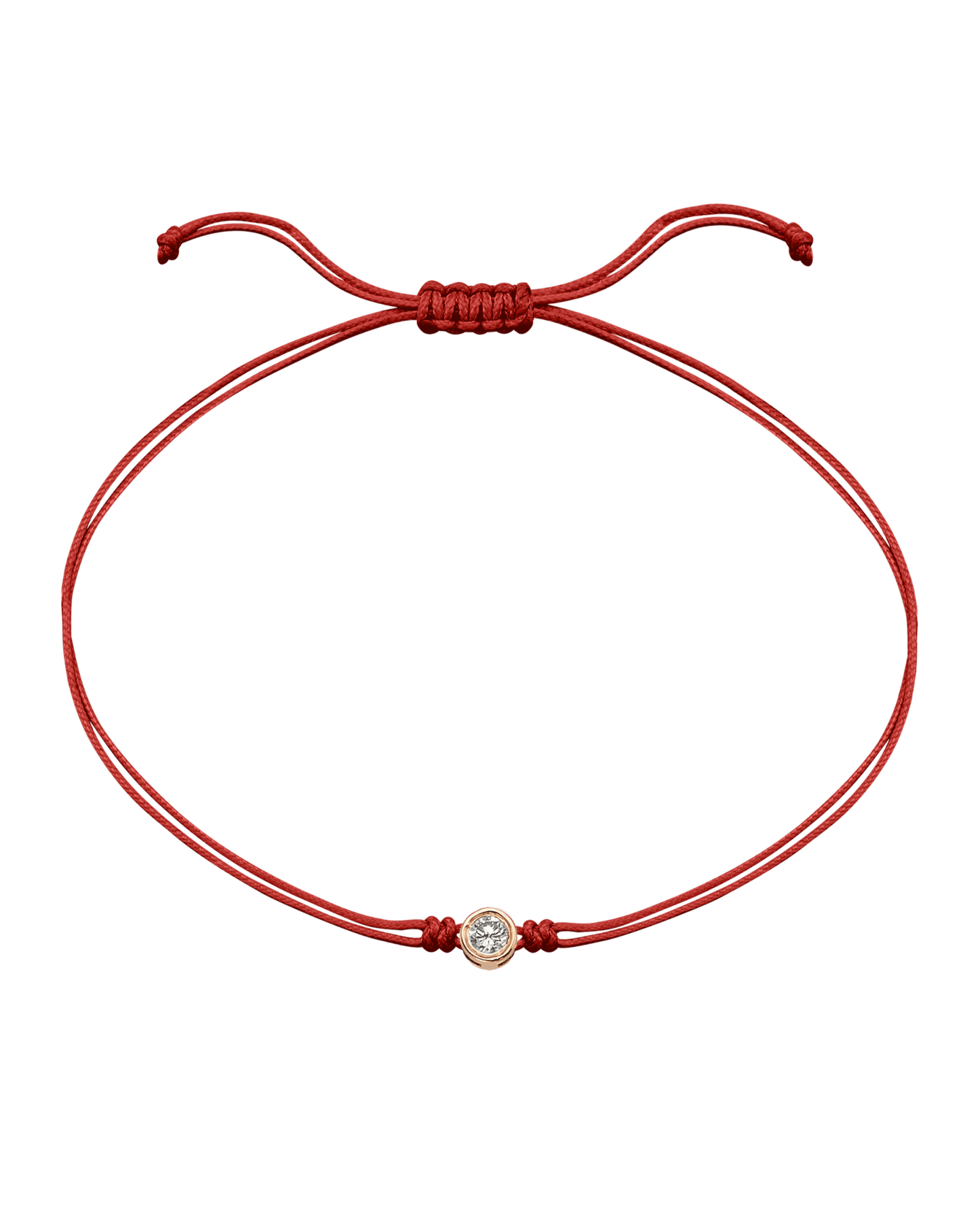 The Classic String of Love - 14K Rose Gold Bracelets 14K Solid Gold Red Large: 0.1ct