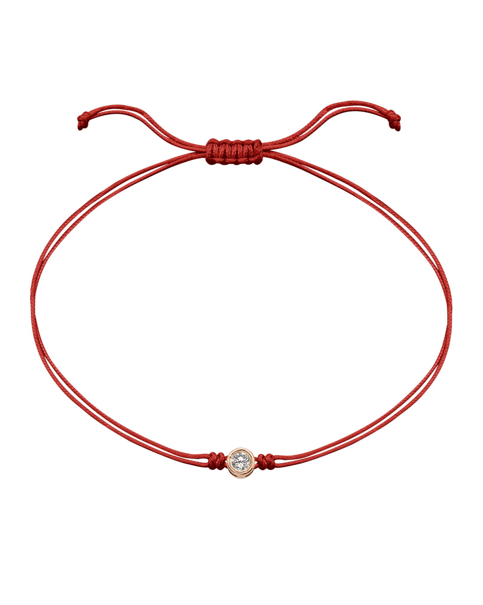 The Classic String of Love - 14K Rose Gold Bracelets 14K Solid Gold Red Large: 0.1ct