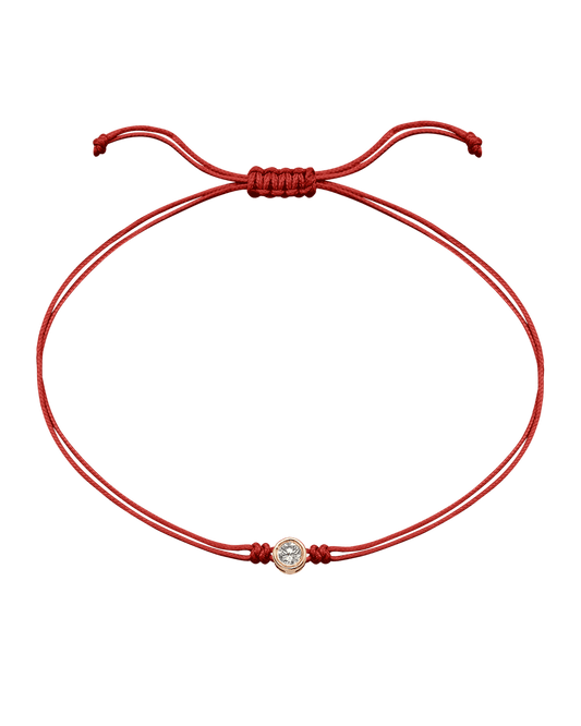 The Classic String of Love - 14K Rose Gold Bracelets 14K Solid Gold Red Large: 0.1ct