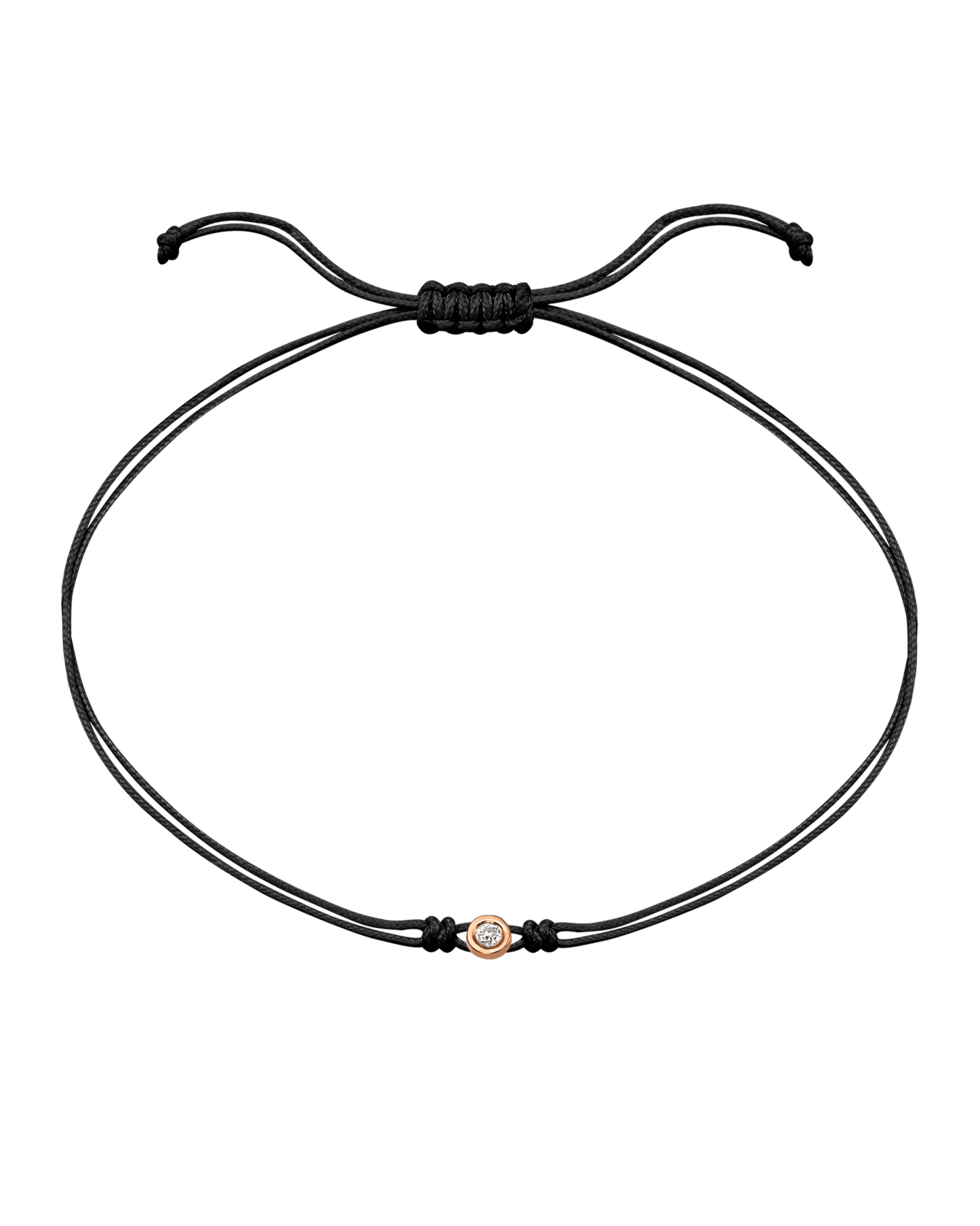 The Classic String of Love - 14K Rose Gold Bracelets 14K Solid Gold Black Small: 0.03ct
