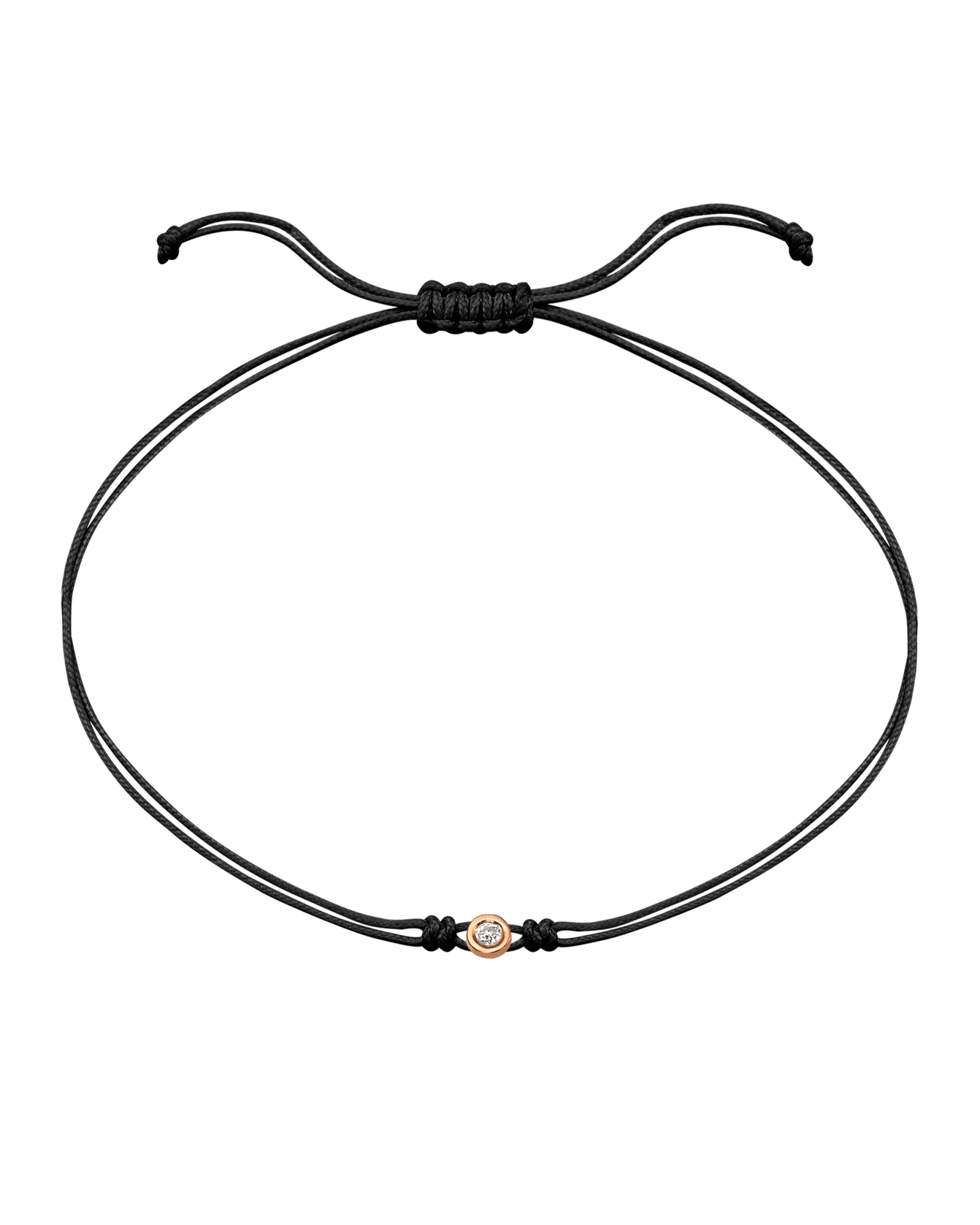 The Classic String of Love - 14K Rose Gold Bracelets 14K Solid Gold Black Small: 0.03ct