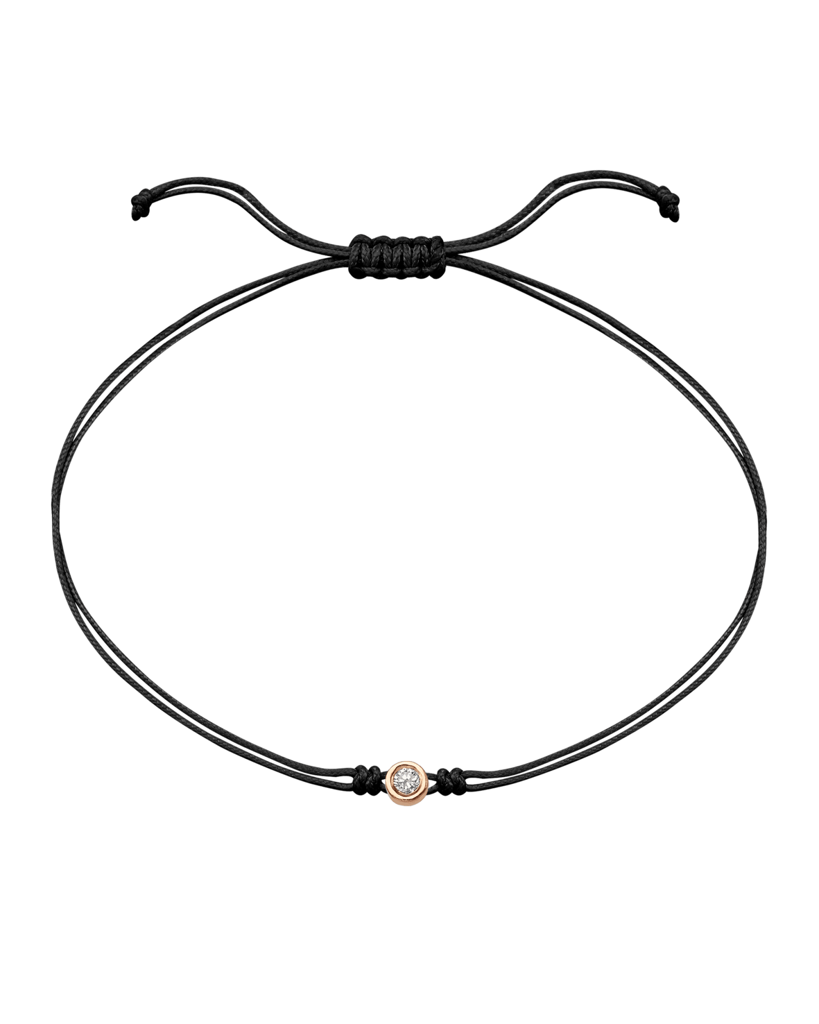 The Classic String of Love - 14K Rose Gold Bracelets 14K Solid Gold Black Medium: 0.04ct