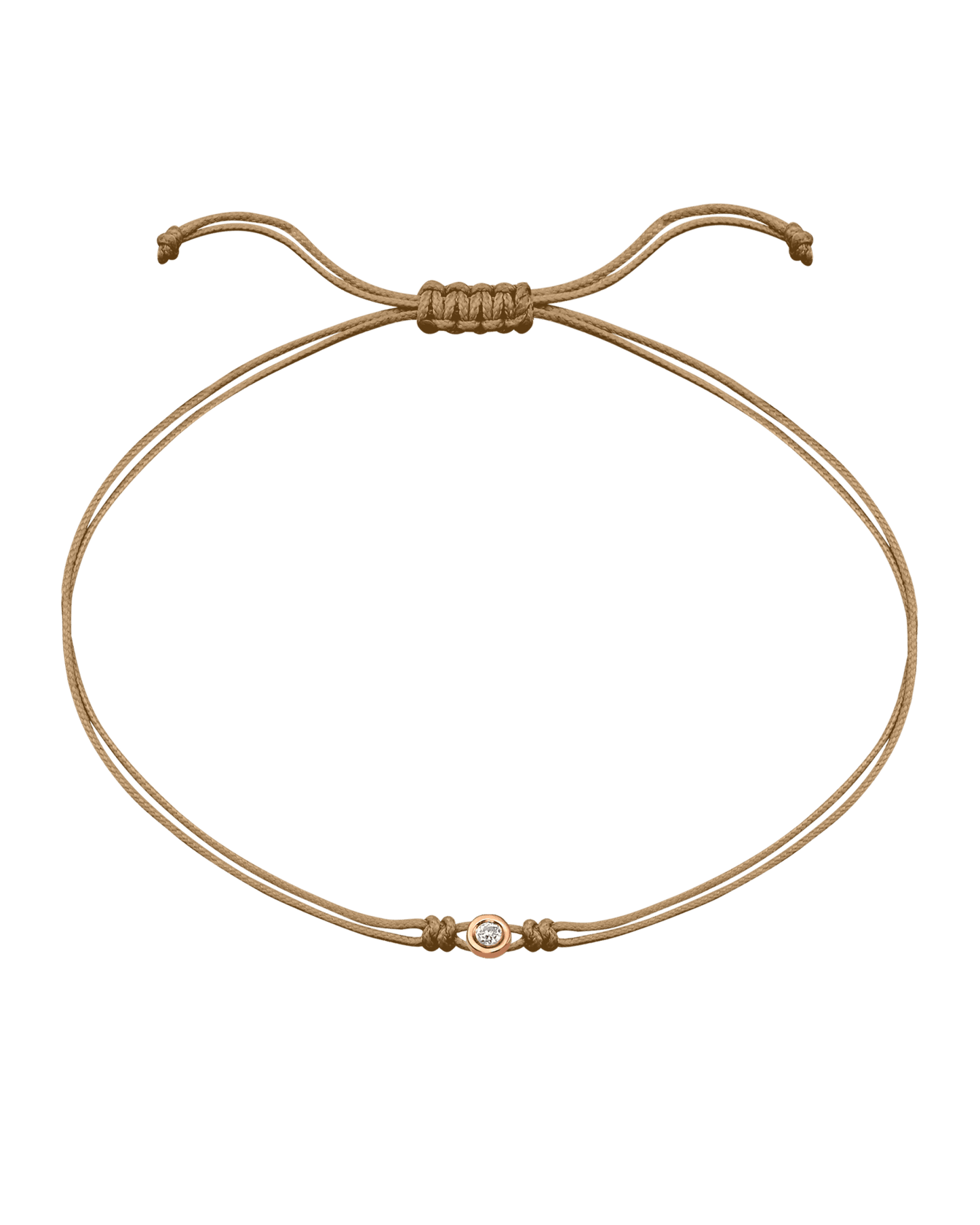The Classic String of Love - 14K Rose Gold Bracelets 14K Solid Gold Camel Small: 0.03ct