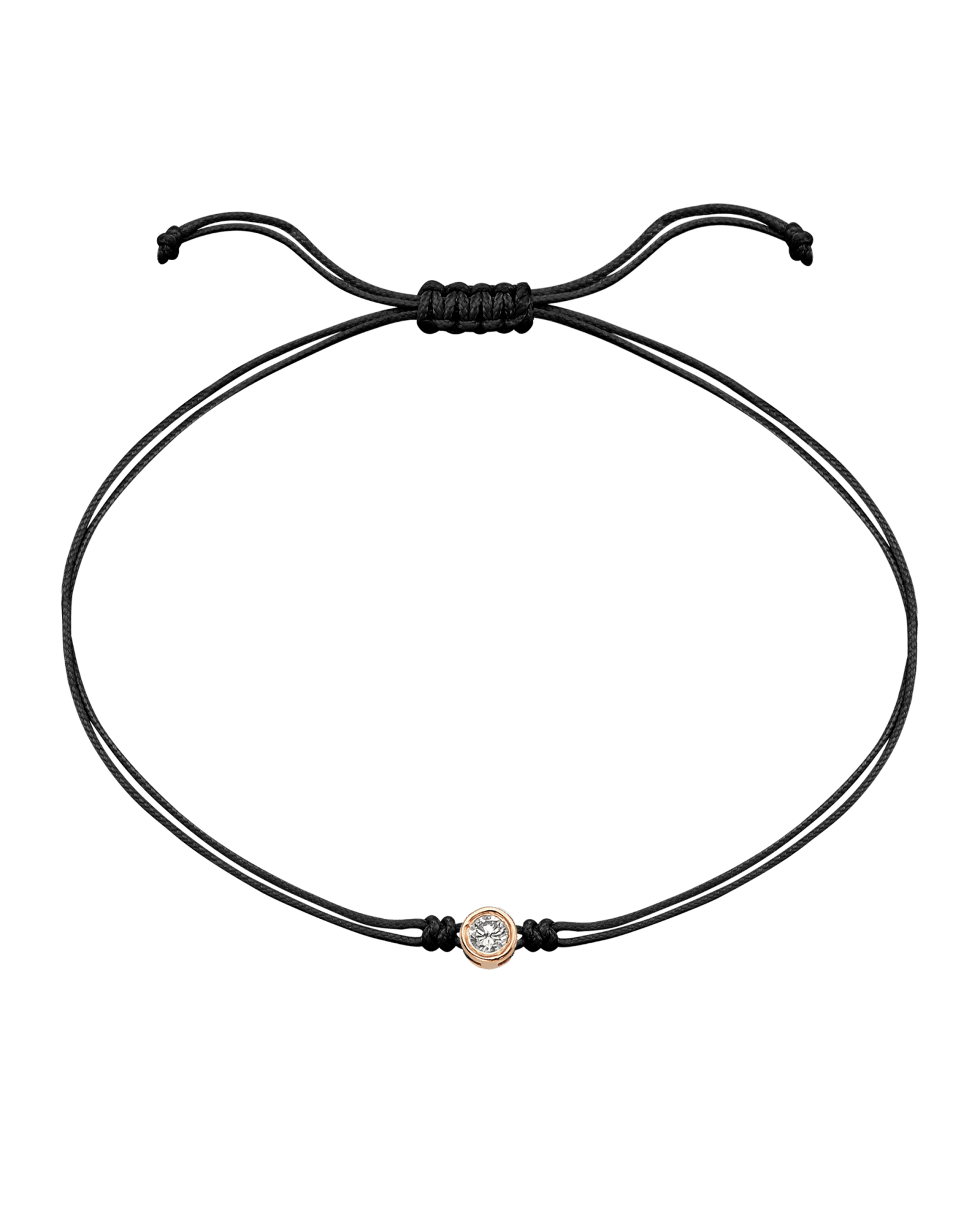 The Classic String of Love - 14K Rose Gold Bracelets 14K Solid Gold Black Large: 0.1ct