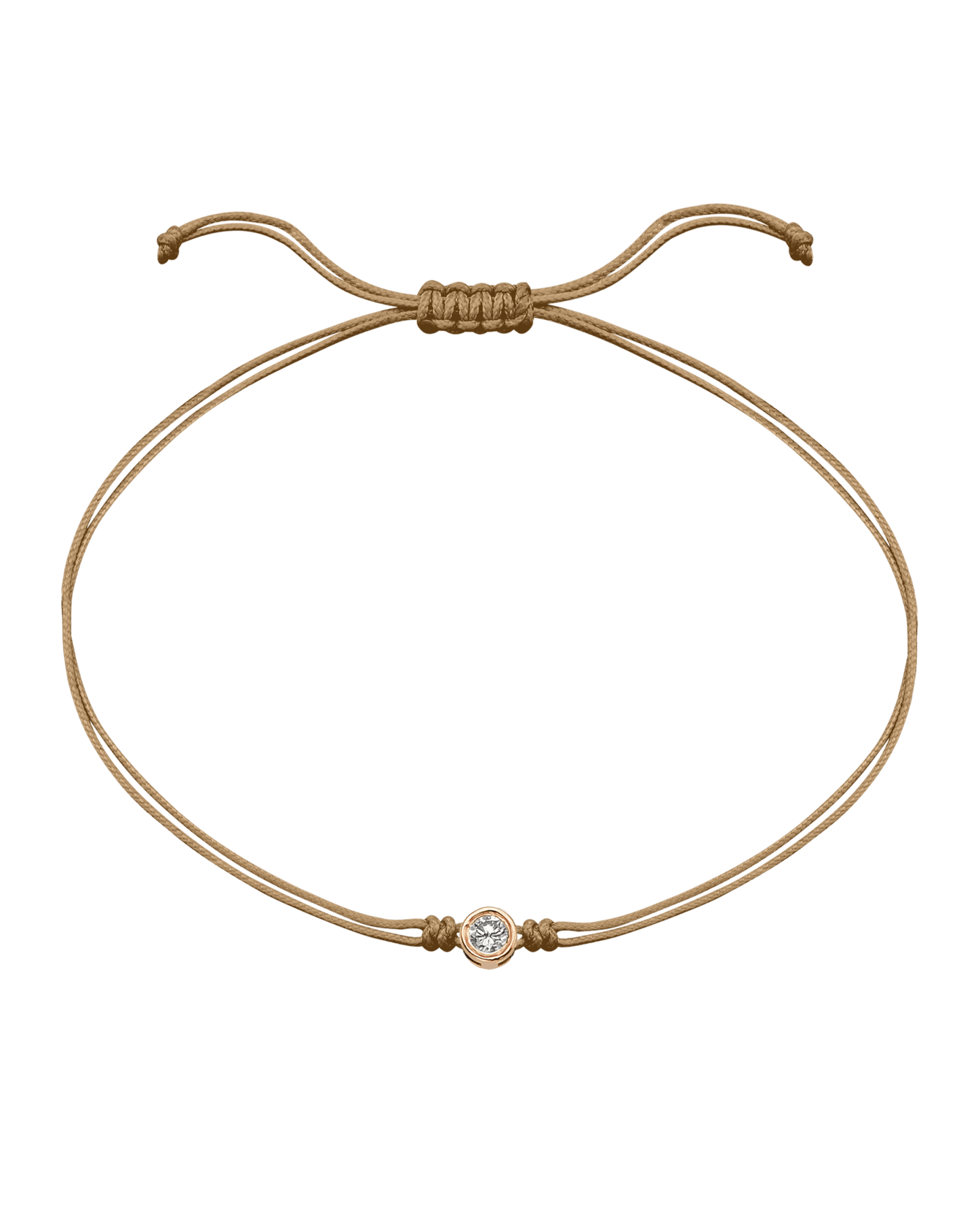 The Classic String of Love - 14K Rose Gold Bracelets 14K Solid Gold Camel Large: 0.1ct