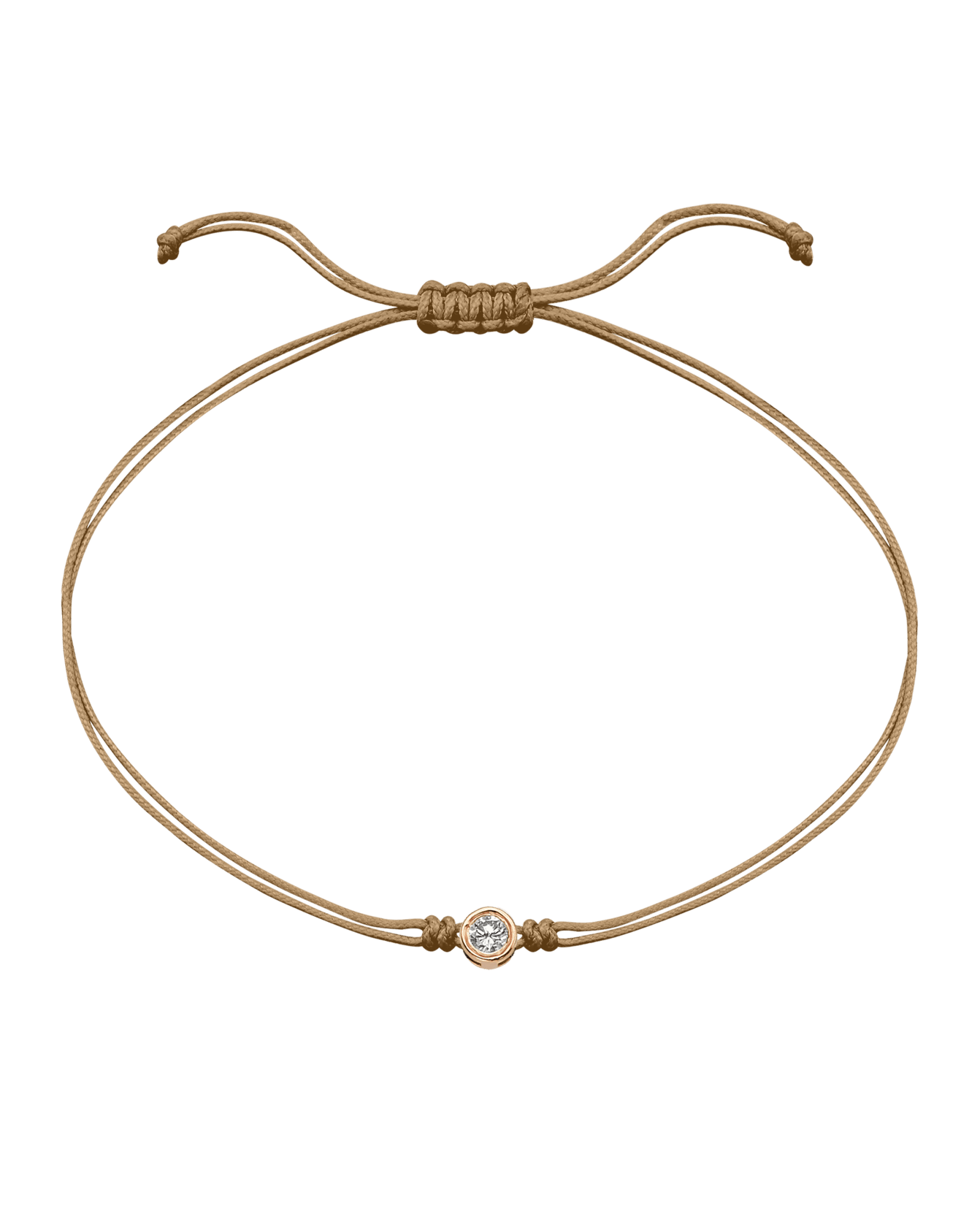 The Classic String of Love - 14K Rose Gold Bracelets 14K Solid Gold Camel Large: 0.1ct