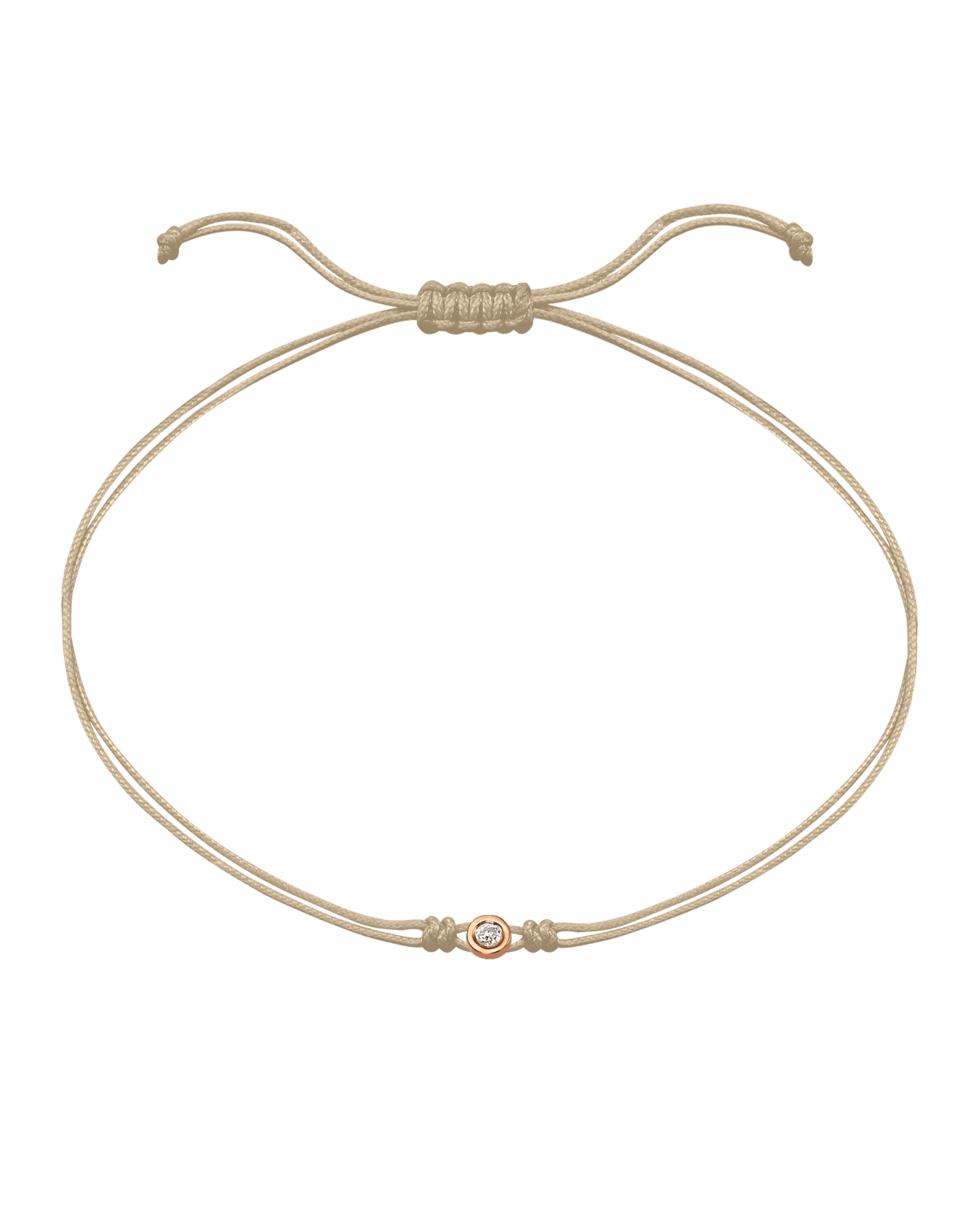 The Classic String of Love - 14K Rose Gold Bracelets 14K Solid Gold Beige Small: 0.03ct