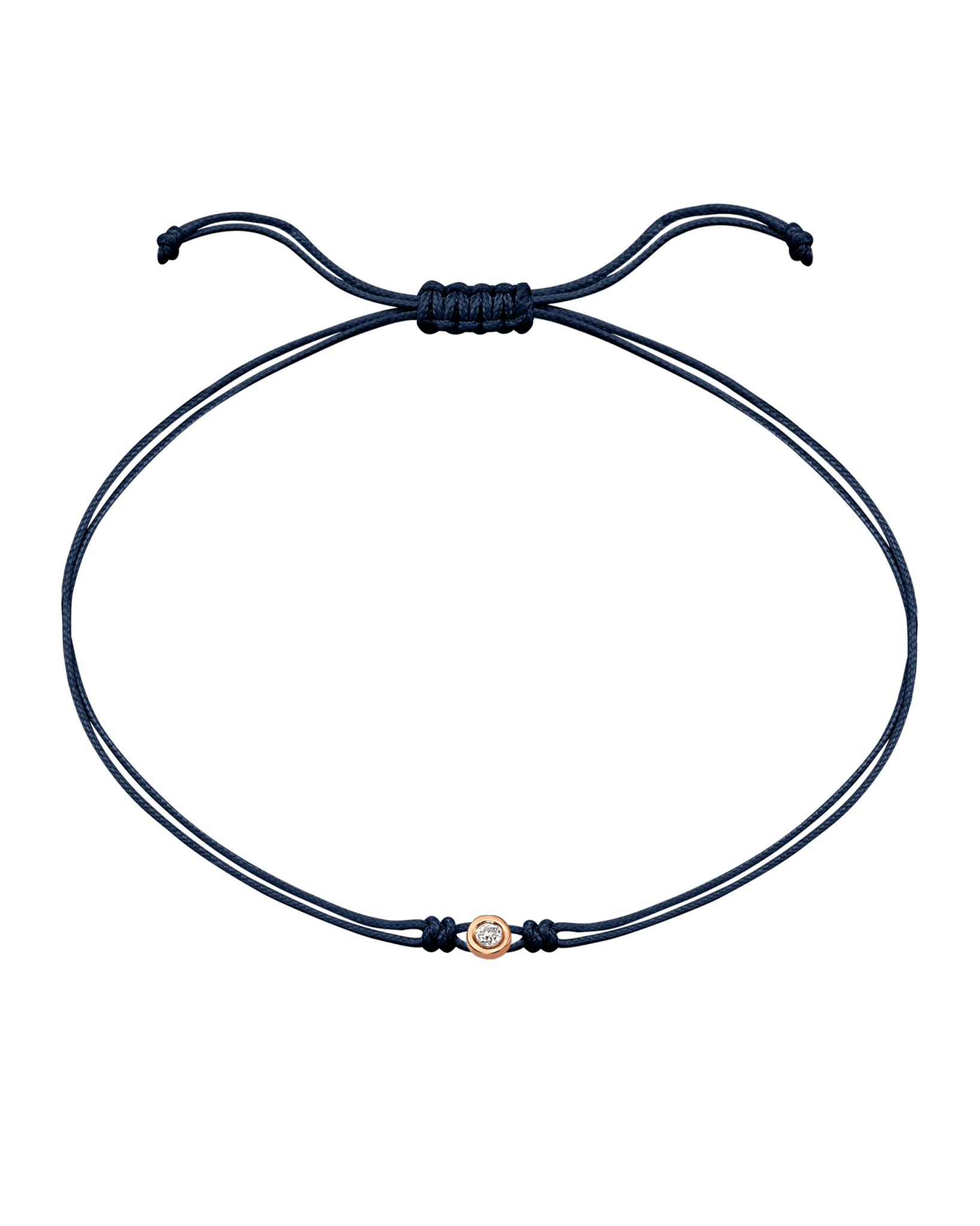 The Classic String of Love - 14K Rose Gold Bracelets 14K Solid Gold Navy Blue Small: 0.03ct
