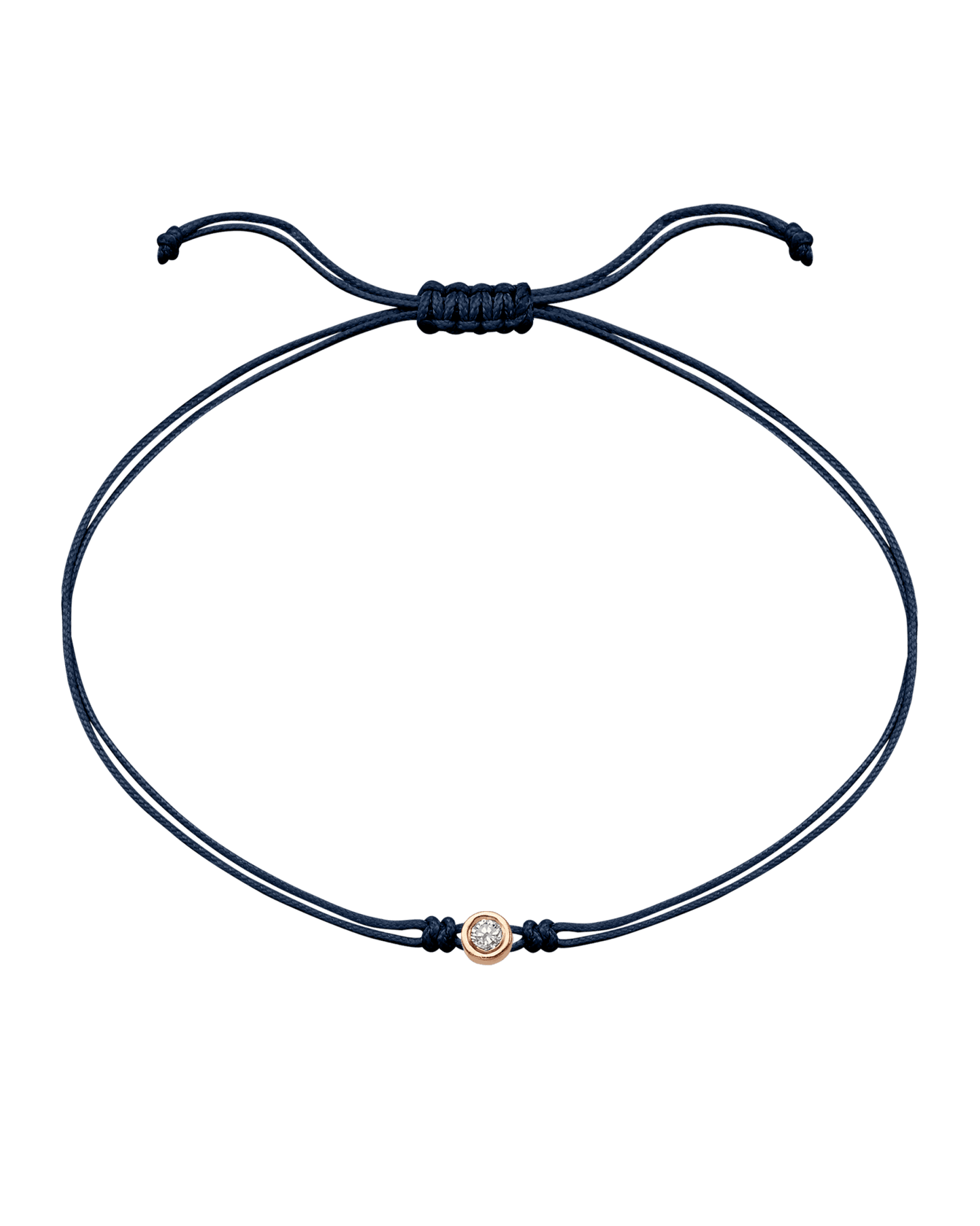 The Classic String of Love - 14K Rose Gold Bracelets 14K Solid Gold Navy Blue Medium: 0.04ct
