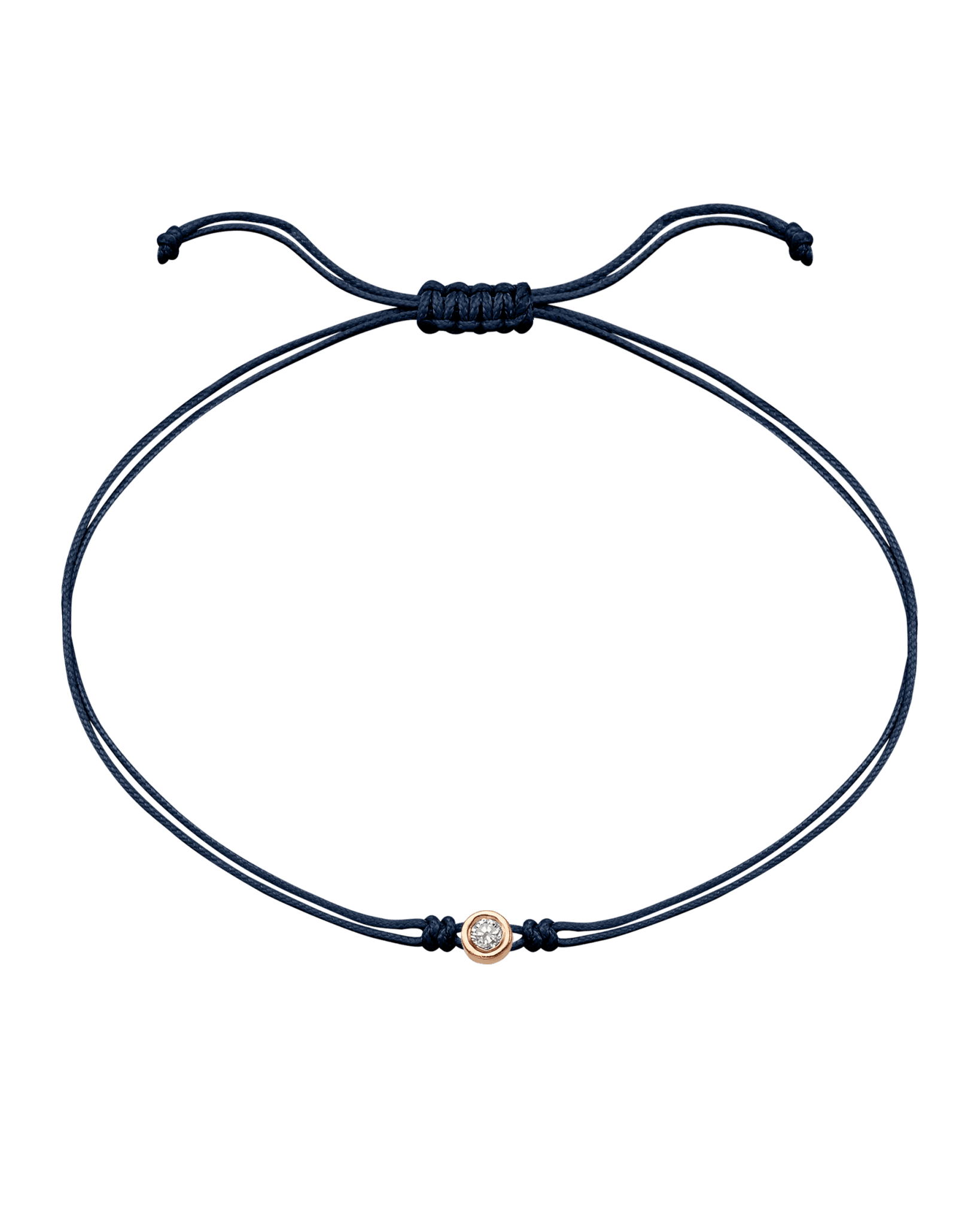 The Classic String of Love - 14K Rose Gold Bracelets 14K Solid Gold Navy Blue Medium: 0.04ct