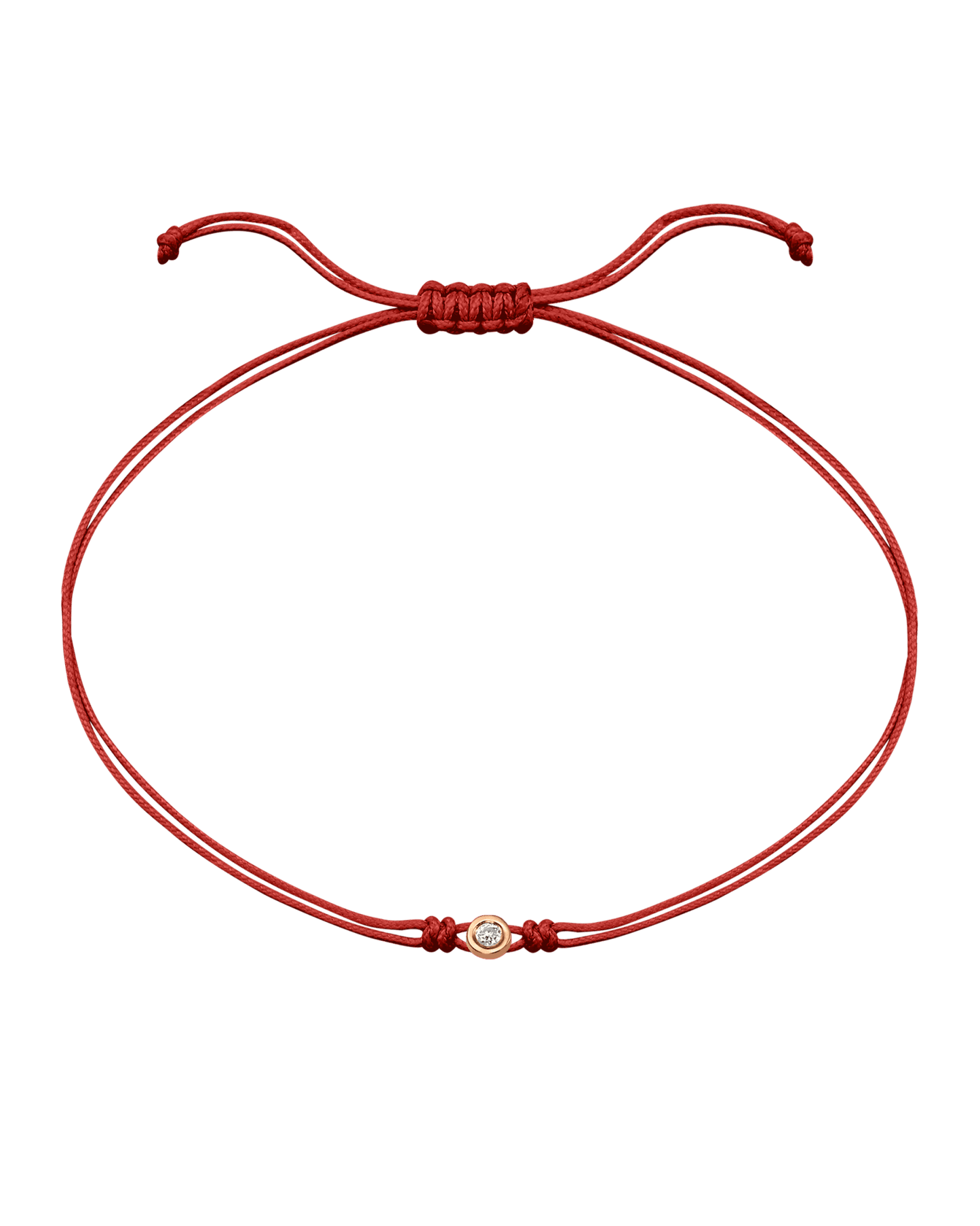 The Classic String of Love - 14K Rose Gold Bracelets 14K Solid Gold Red Small: 0.03ct