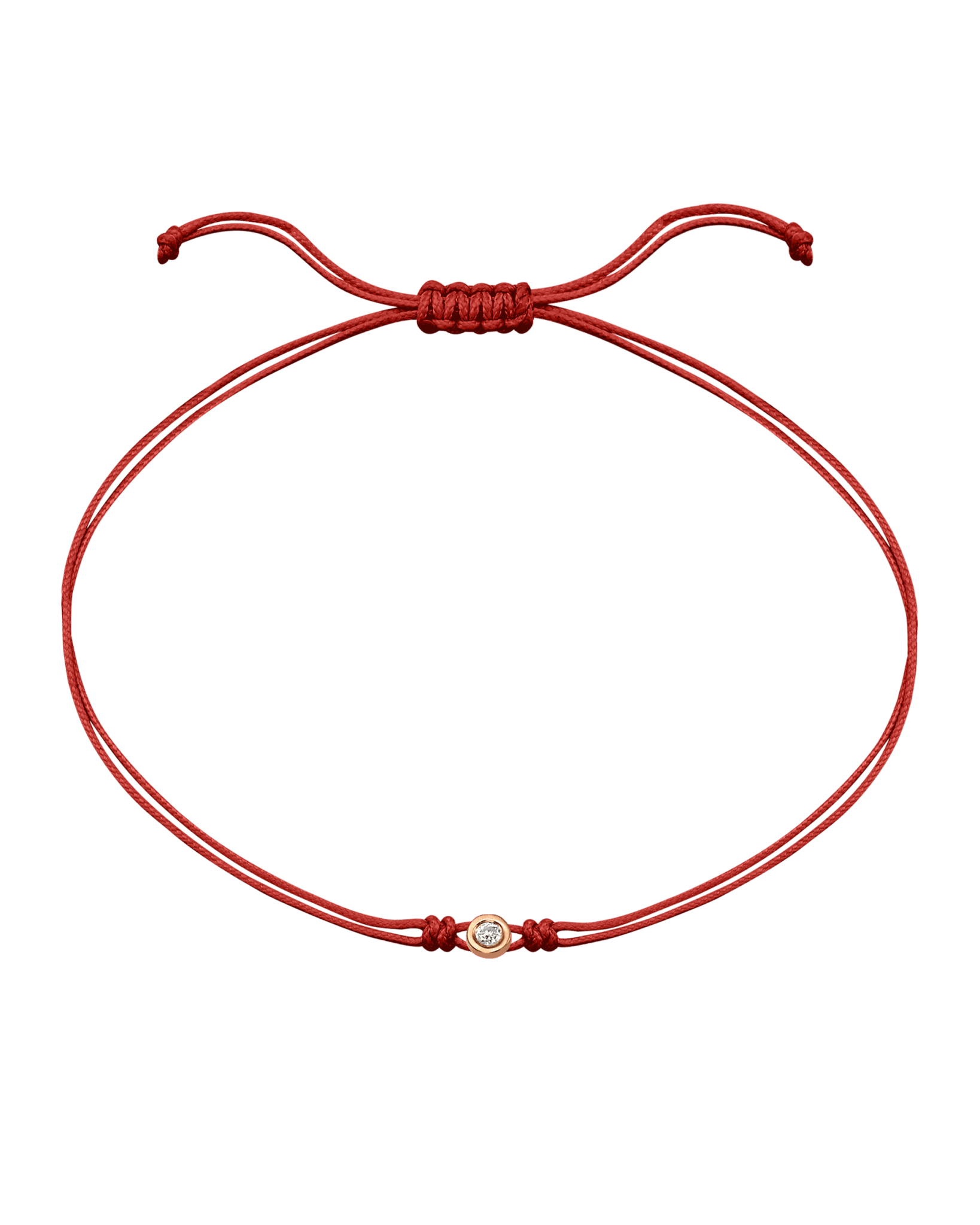 The Classic String of Love - 14K Rose Gold Bracelets 14K Solid Gold Red Small: 0.03ct