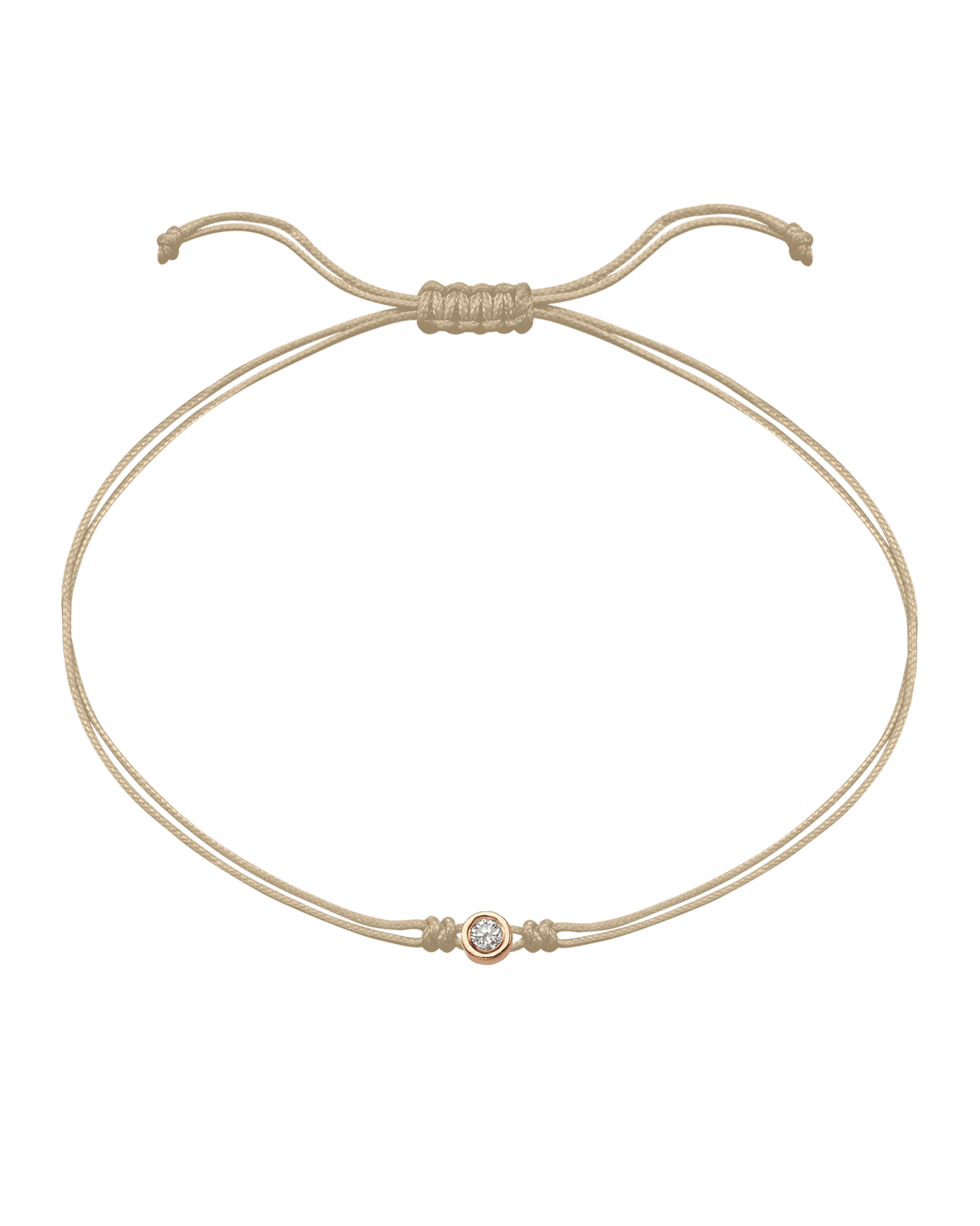 The Classic String of Love - 14K Rose Gold Bracelets 14K Solid Gold Beige Medium: 0.04ct