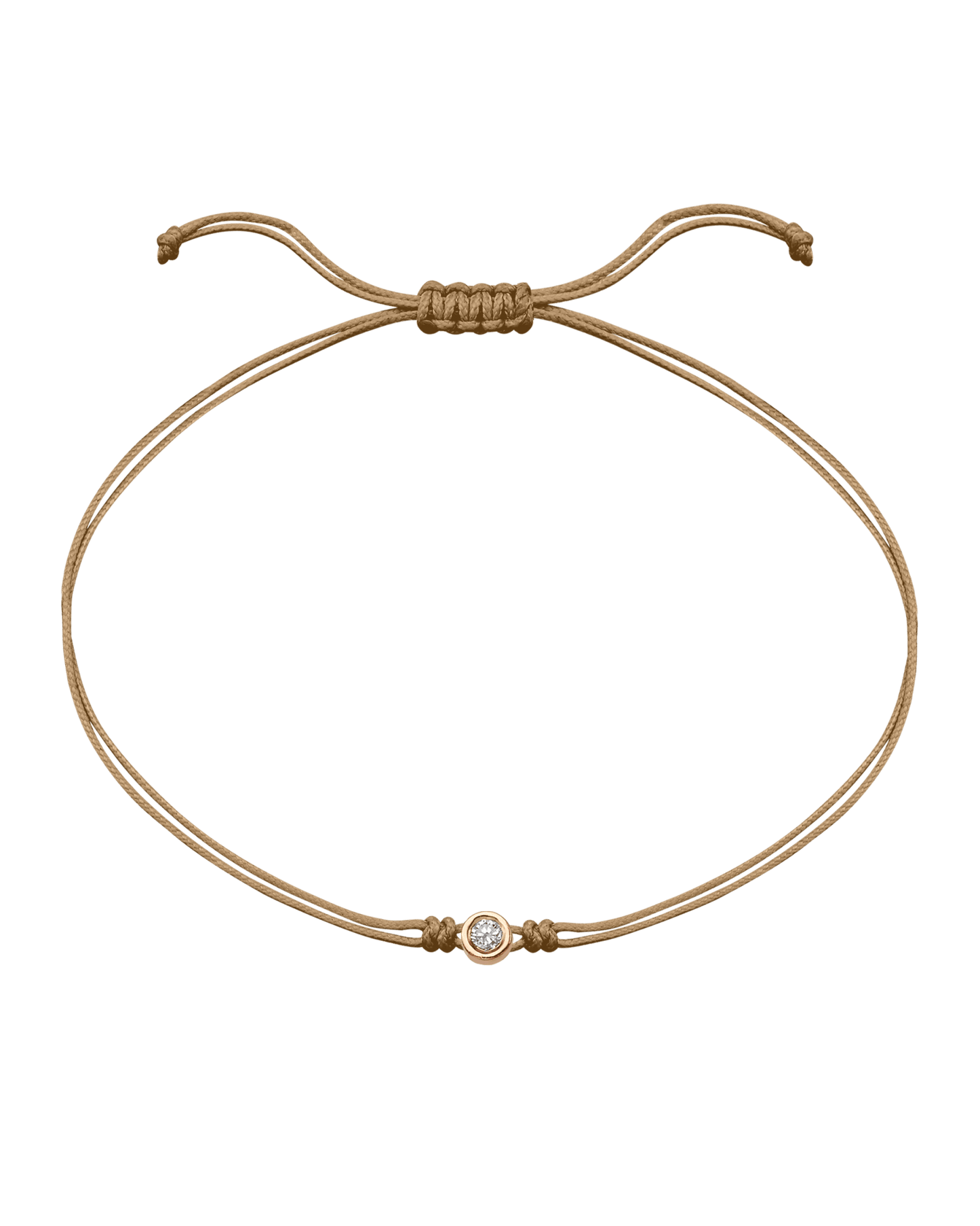 The Classic String of Love - 14K Rose Gold Bracelets 14K Solid Gold Camel Medium: 0.04ct