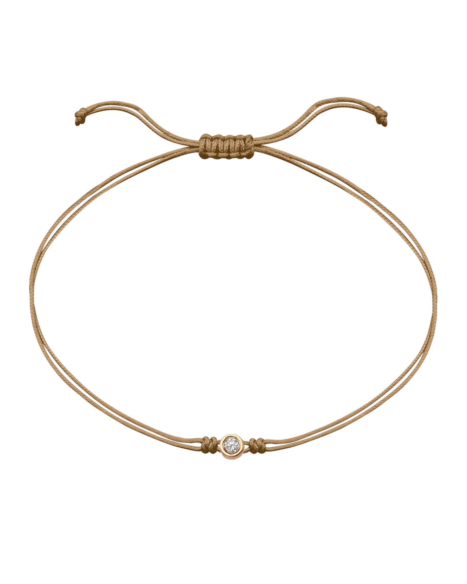 The Classic String of Love - 14K Rose Gold Bracelets 14K Solid Gold Camel Medium: 0.04ct