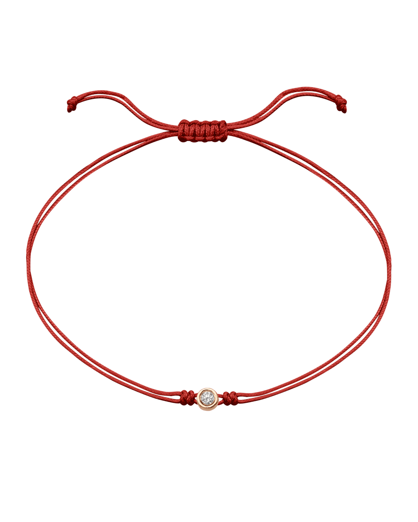 The Classic String of Love - 14K Rose Gold Bracelets 14K Solid Gold Red Medium: 0.04ct