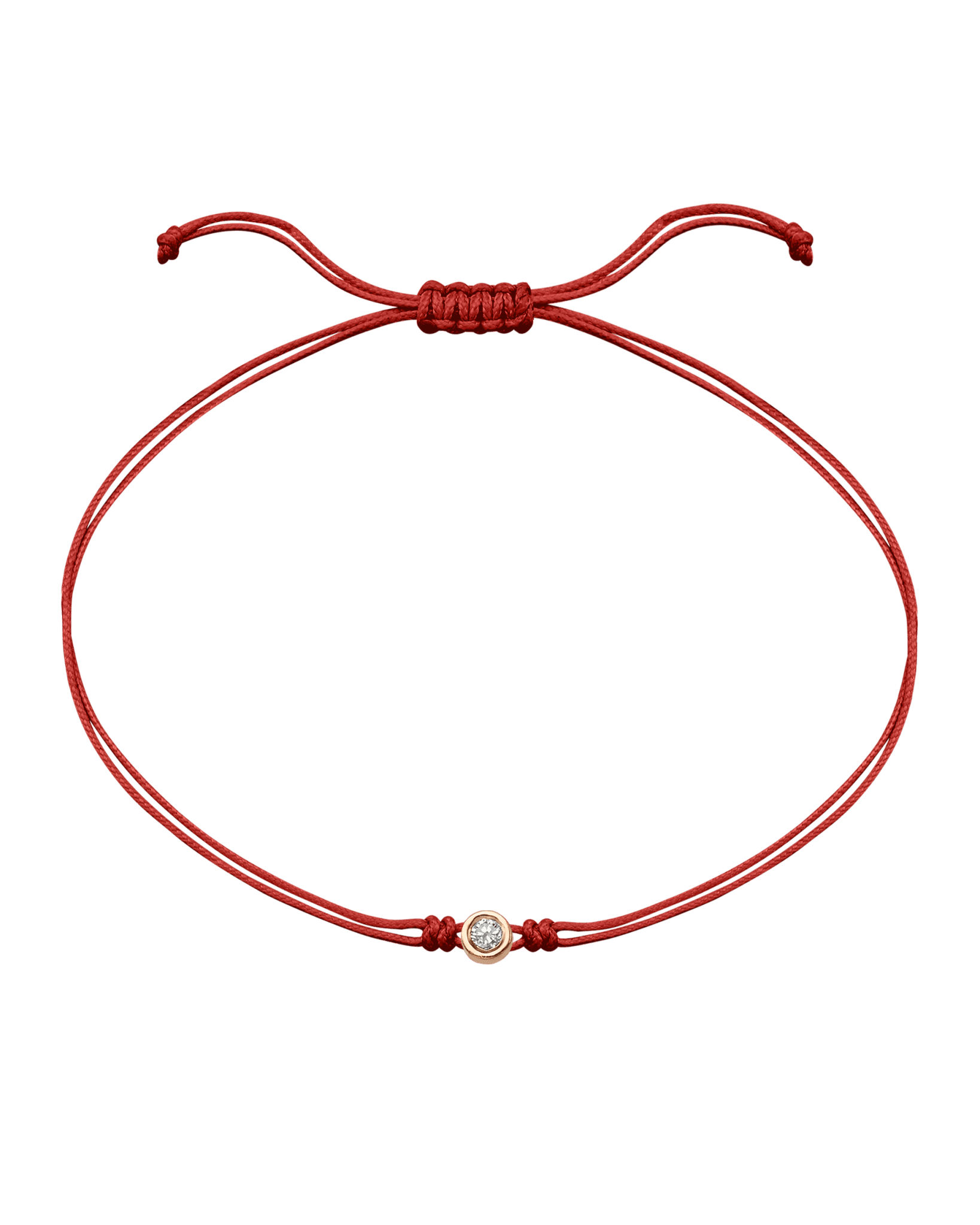 The Classic String of Love - 14K Rose Gold Bracelets 14K Solid Gold Red Medium: 0.04ct