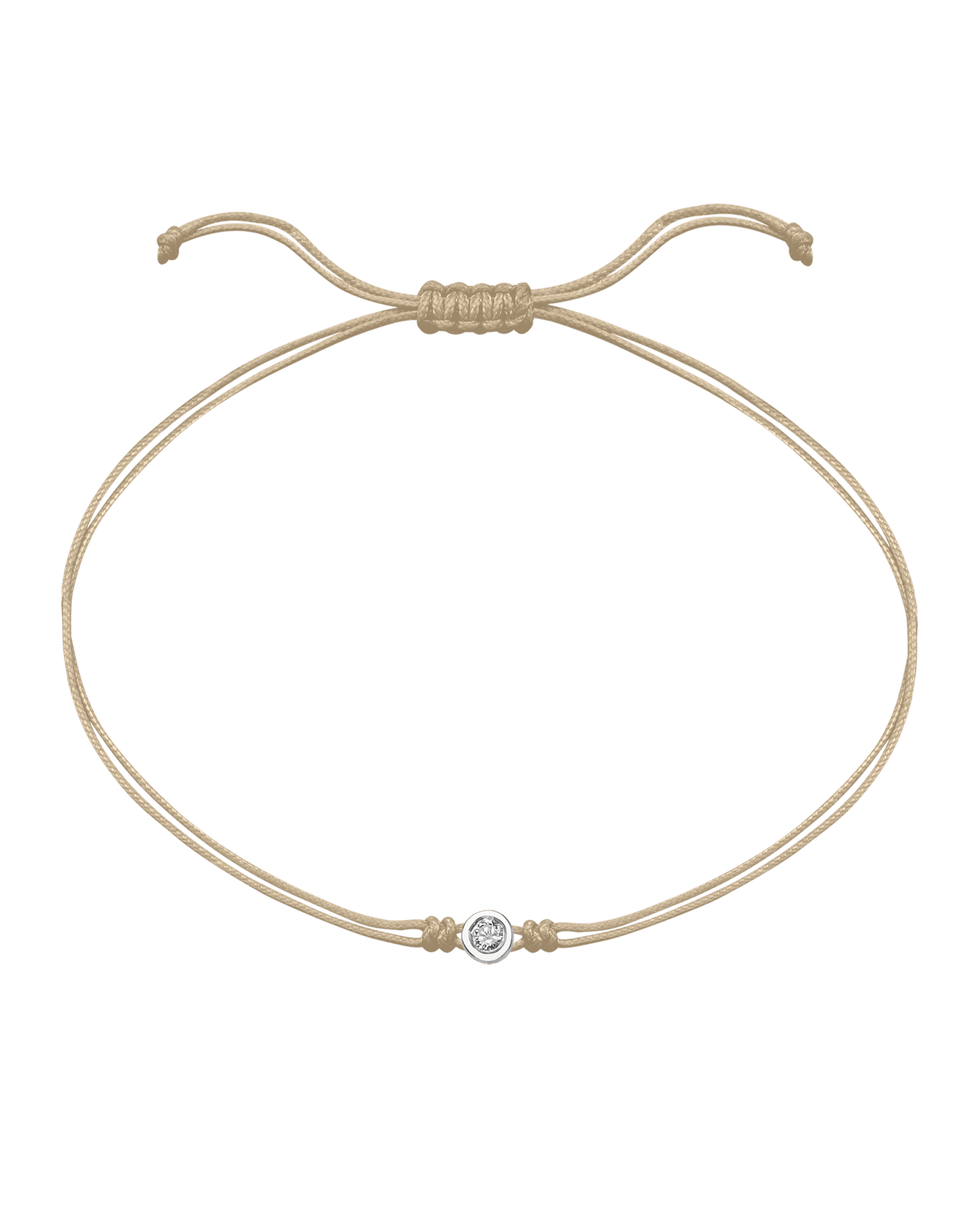 The Classic String of Love - 14K White Gold Bracelets 14K Solid Gold Beige Medium: 0.04ct