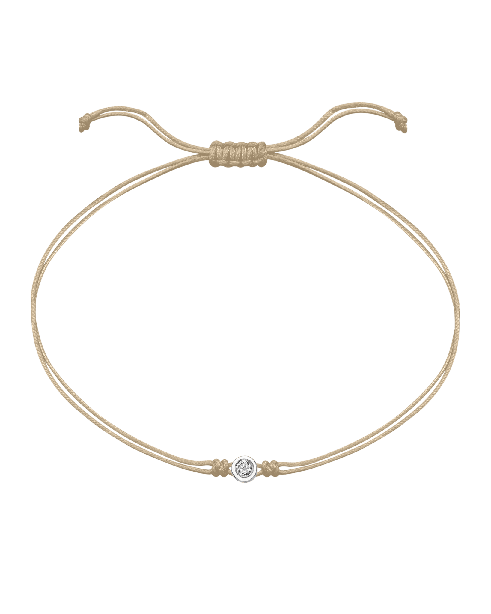 The Classic String of Love - 14K White Gold Bracelets 14K Solid Gold Beige Medium: 0.04ct