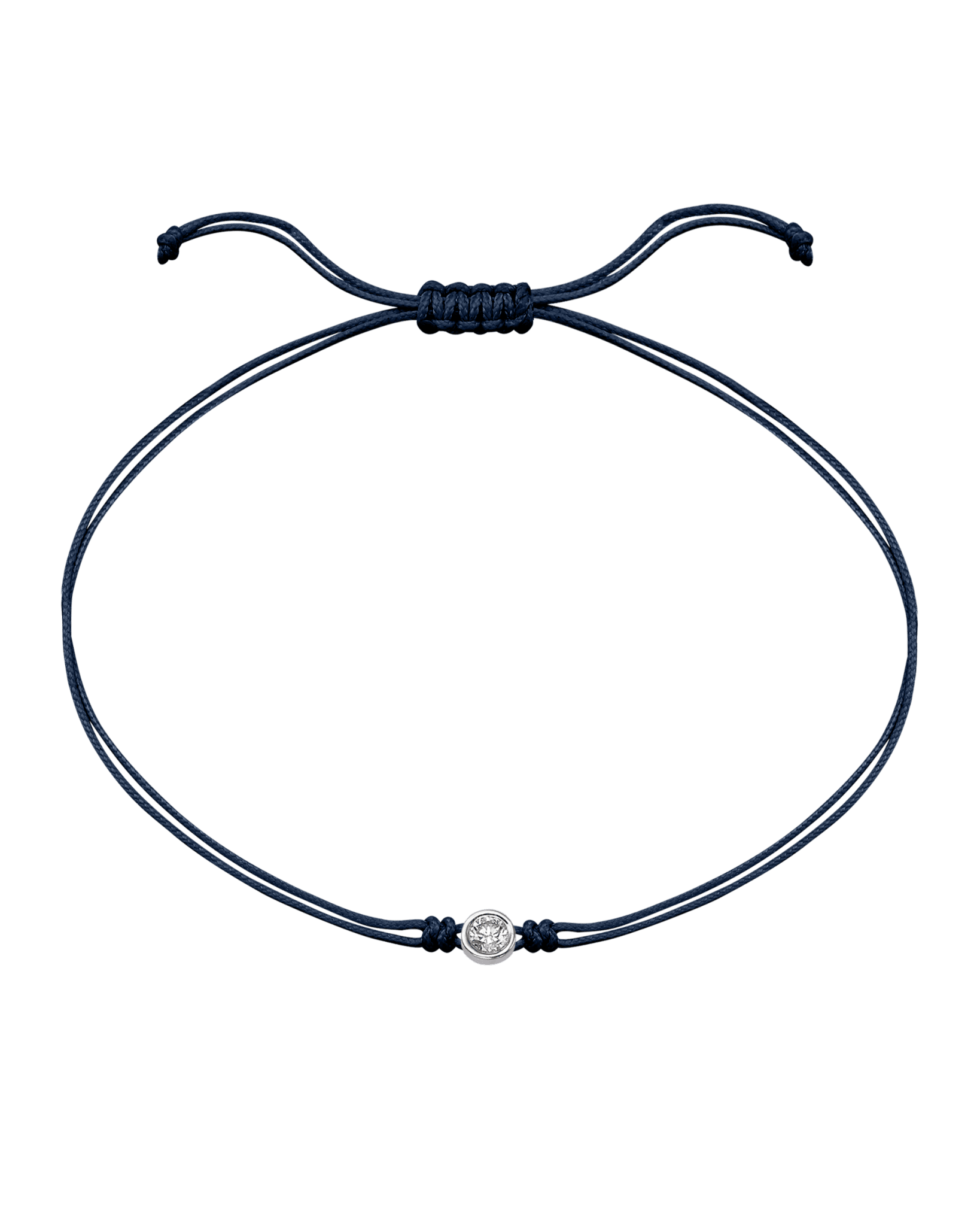 The Classic String of Love - 14K White Gold Bracelets 14K Solid Gold Navy Blue Large: 0.1ct