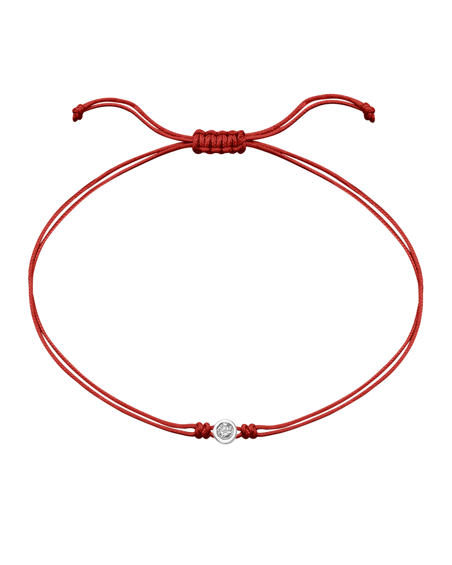 The Classic String of Love - 14K White Gold Bracelets 14K Solid Gold Red Medium: 0.04ct