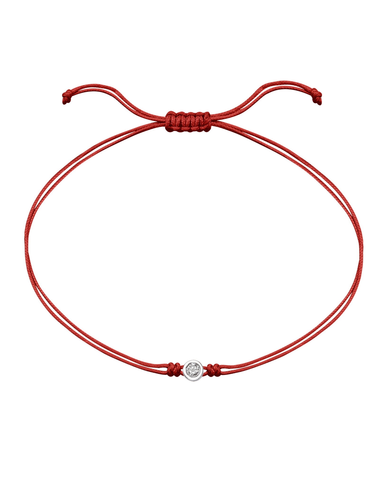 The Classic String of Love - 14K White Gold Bracelets 14K Solid Gold Red Medium: 0.04ct