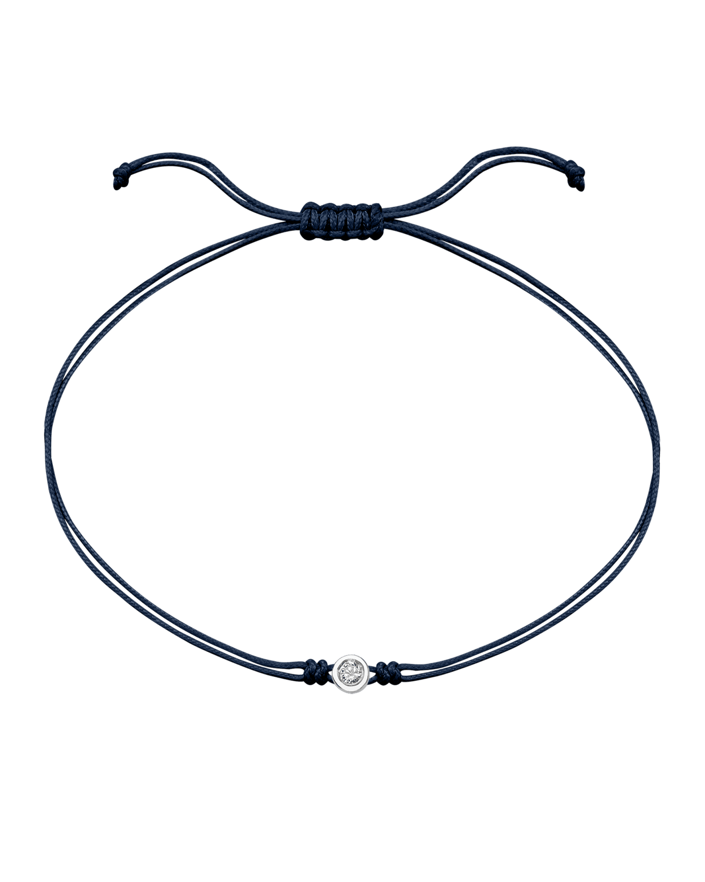 The Classic String of Love - 14K White Gold Bracelets 14K Solid Gold Navy Blue Medium: 0.04ct