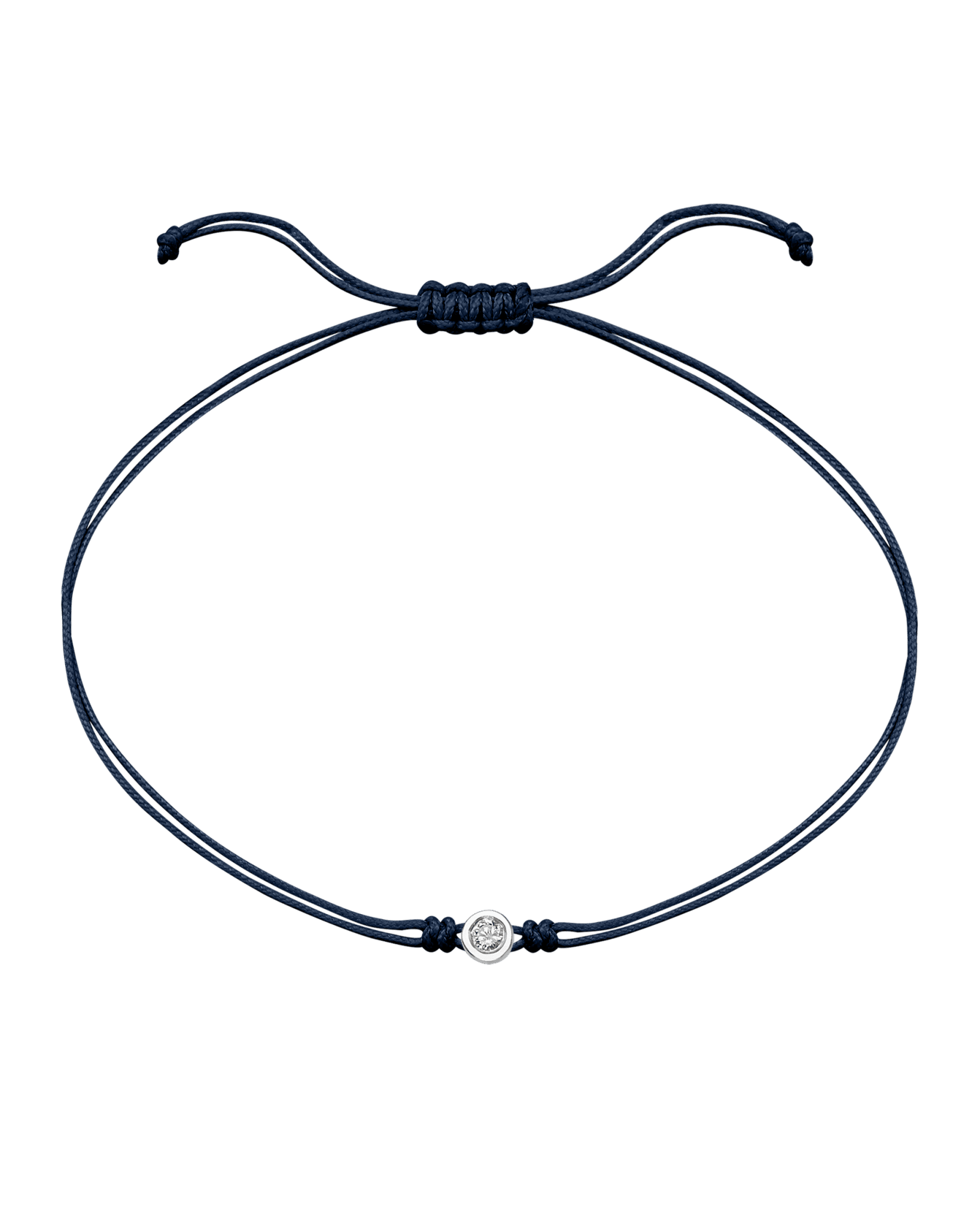The Classic String of Love - 14K White Gold Bracelets 14K Solid Gold Navy Blue Medium: 0.04ct