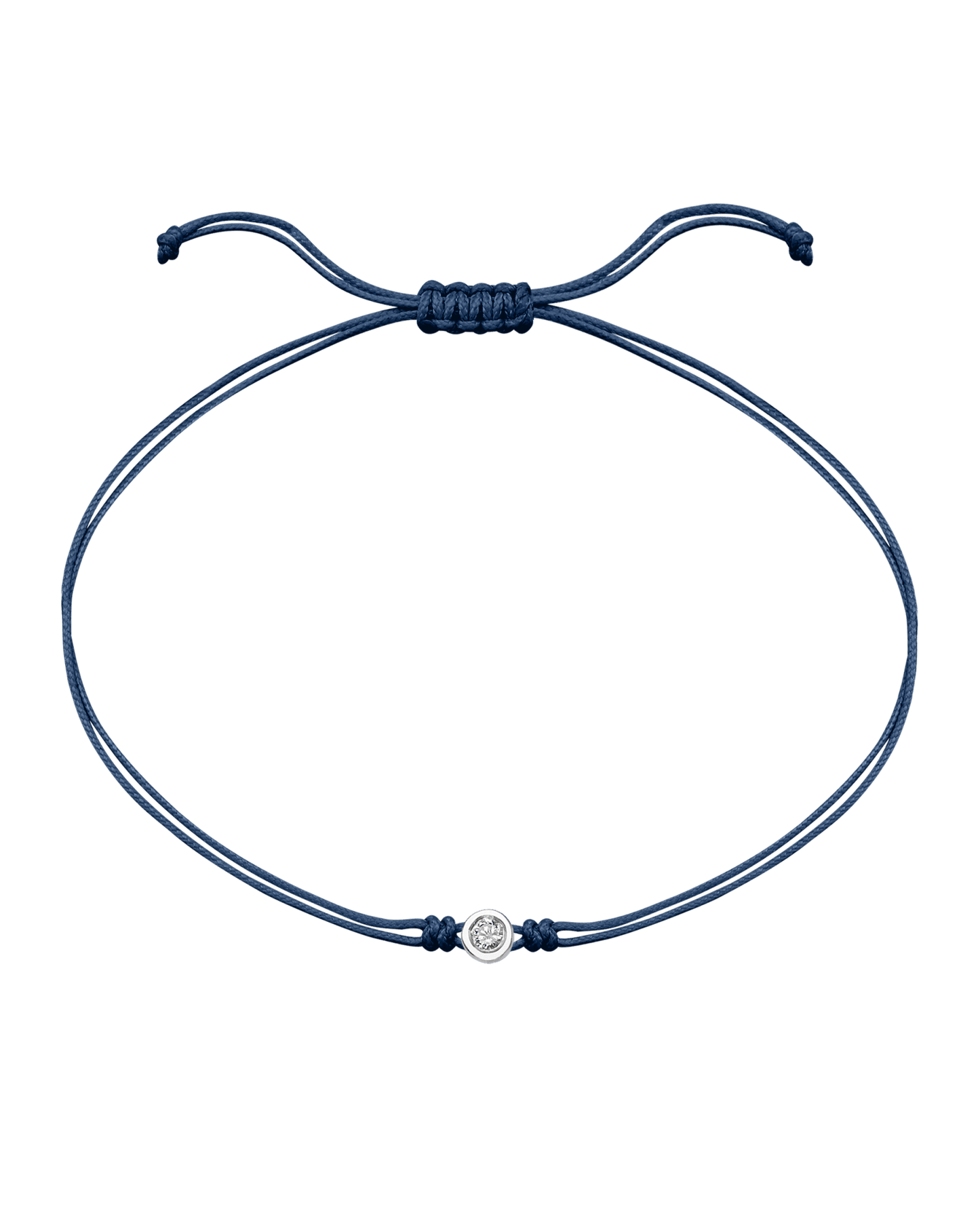 The Classic String of Love - 14K White Gold Bracelets 14K Solid Gold Indigo Medium: 0.04ct