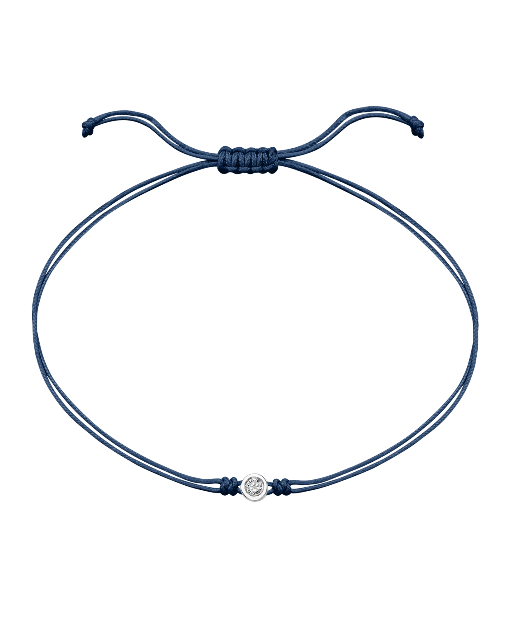 The Classic String of Love - 14K White Gold Bracelets 14K Solid Gold Indigo Medium: 0.04ct