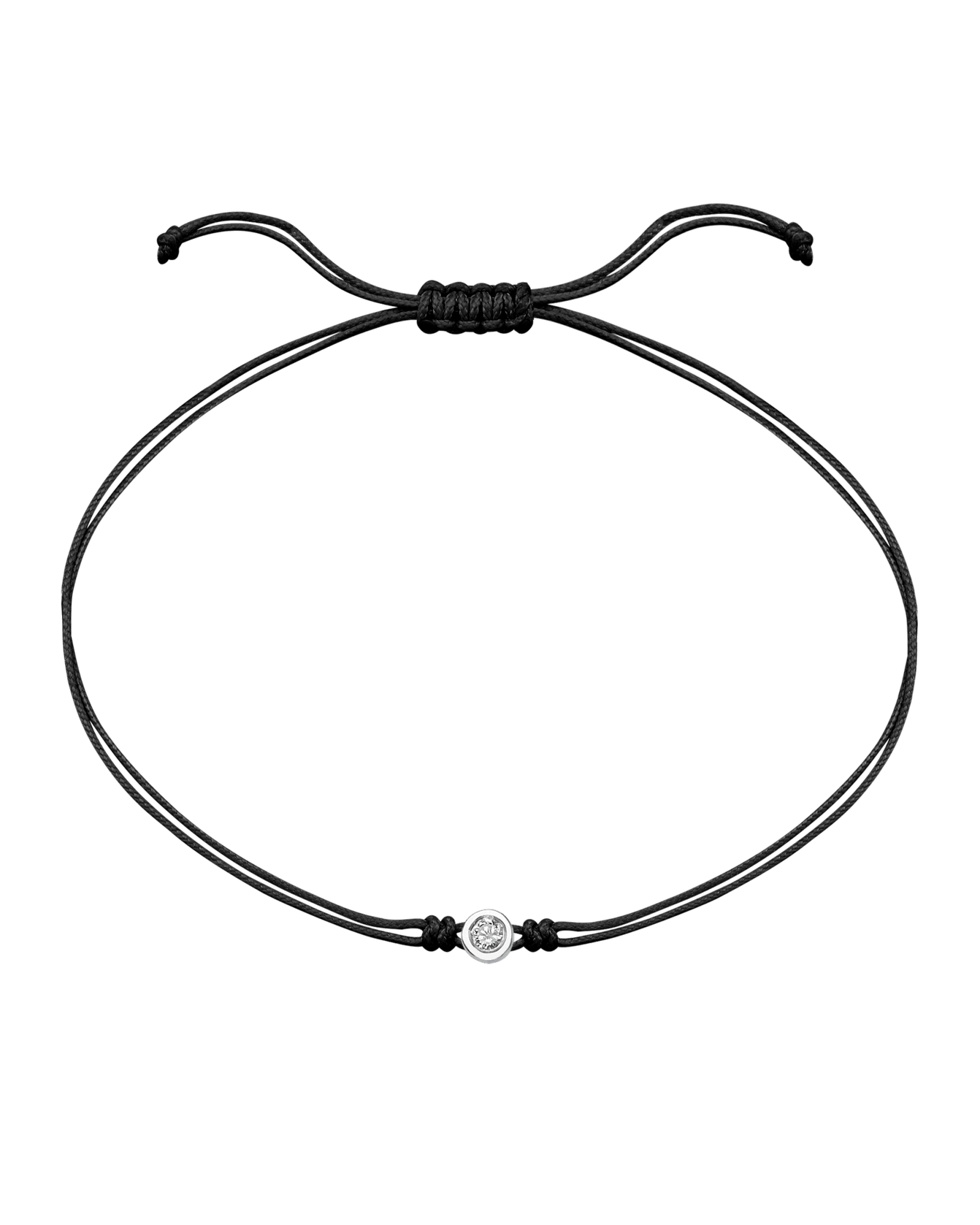 The Classic String of Love - 14K White Gold Bracelets 14K Solid Gold Black Medium: 0.04ct