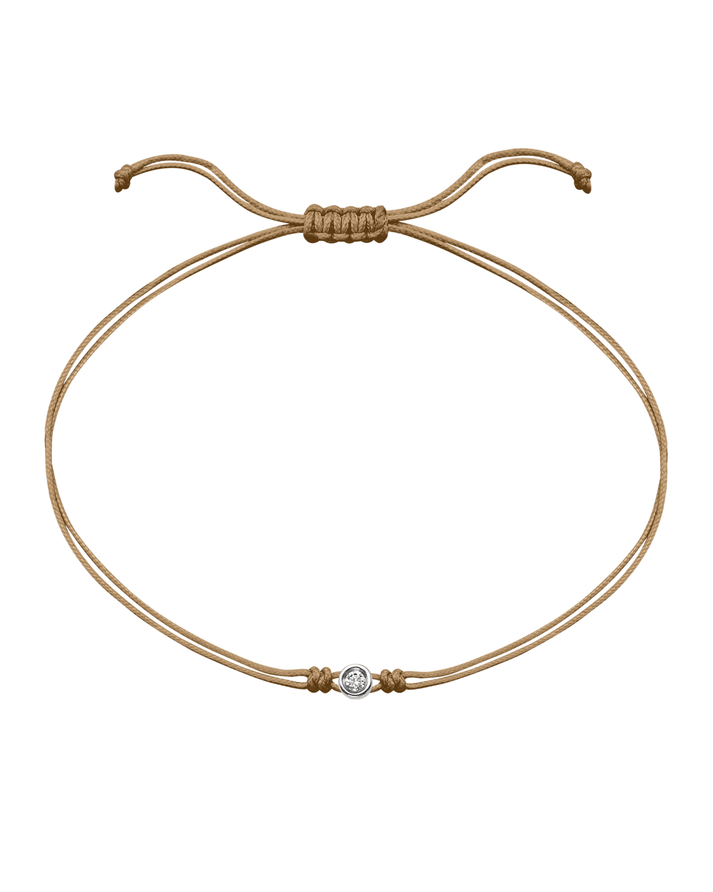 The Classic String of Love - 14K White Gold Bracelets 14K Solid Gold Camel Small: 0.03ct