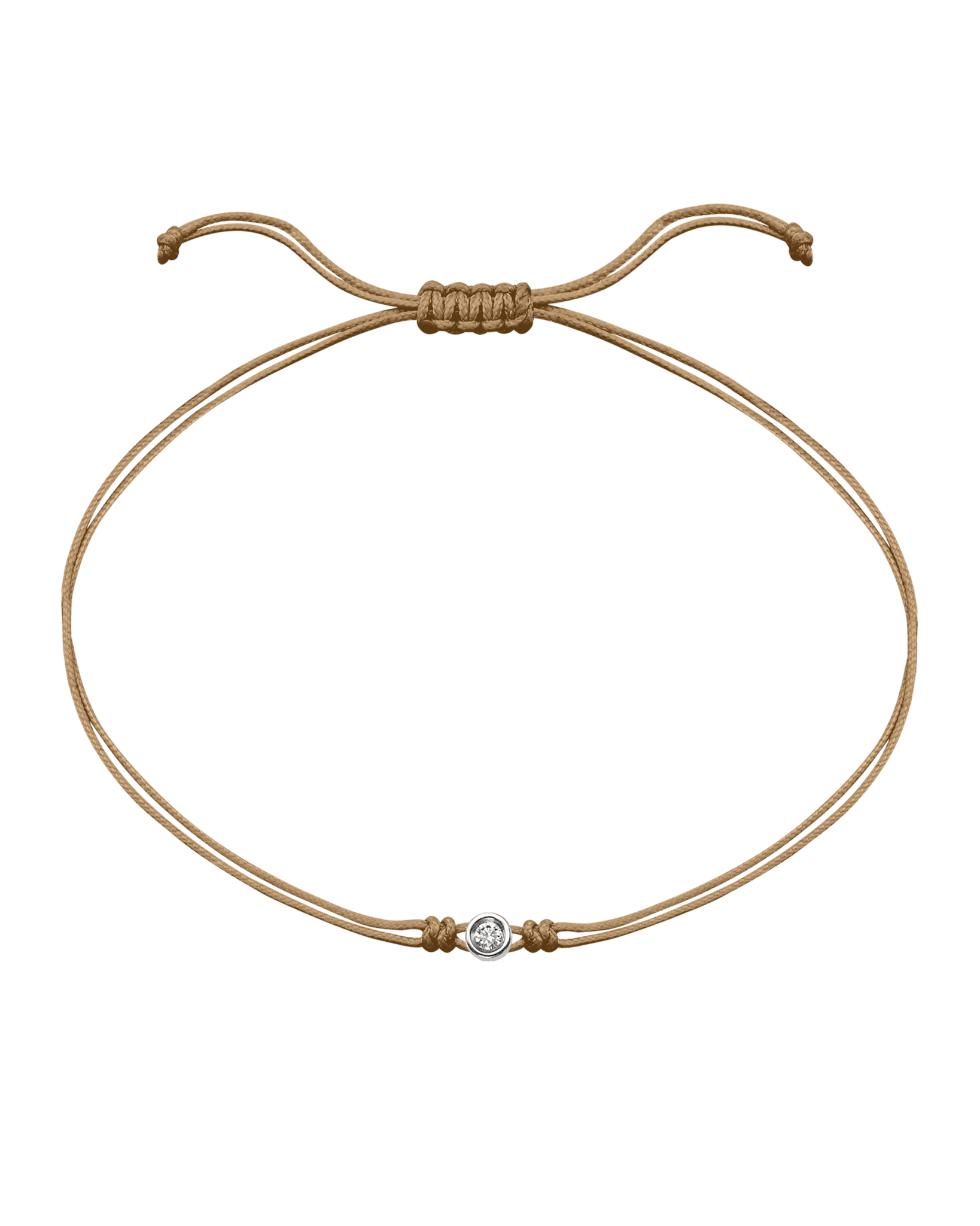 The Classic String of Love - 14K White Gold Bracelets 14K Solid Gold Camel Small: 0.03ct