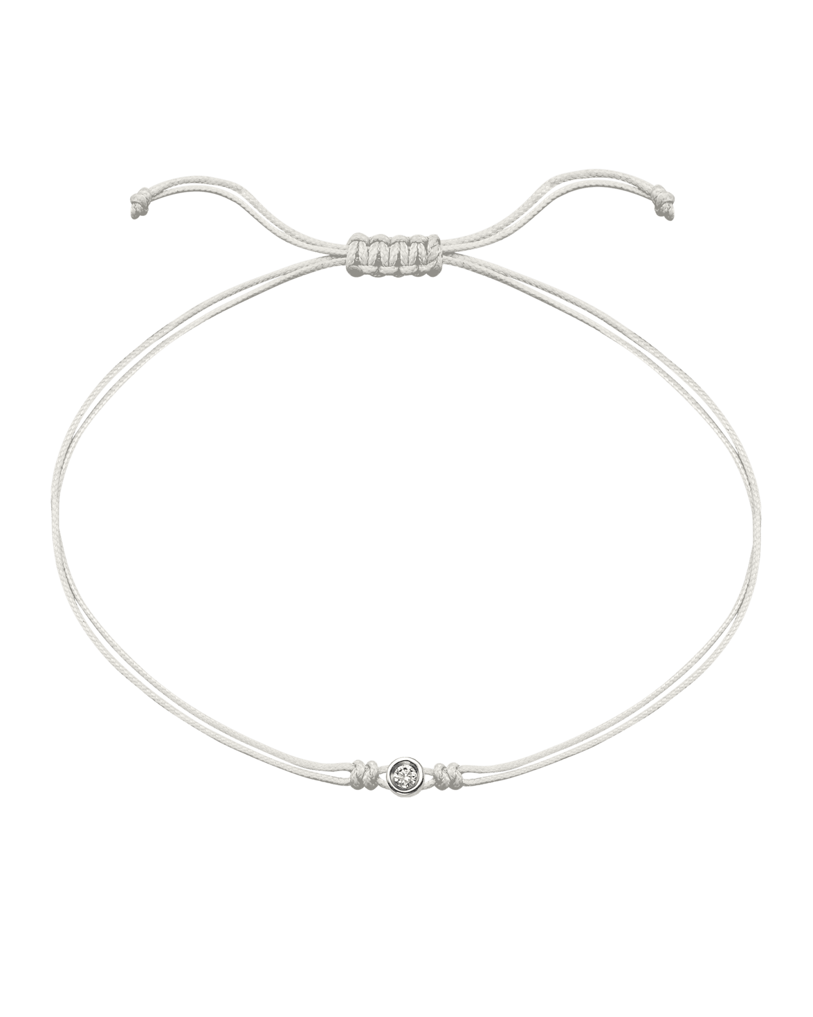 The Classic String of Love - 14K White Gold Bracelets 14K Solid Gold Pearl Small: 0.03ct