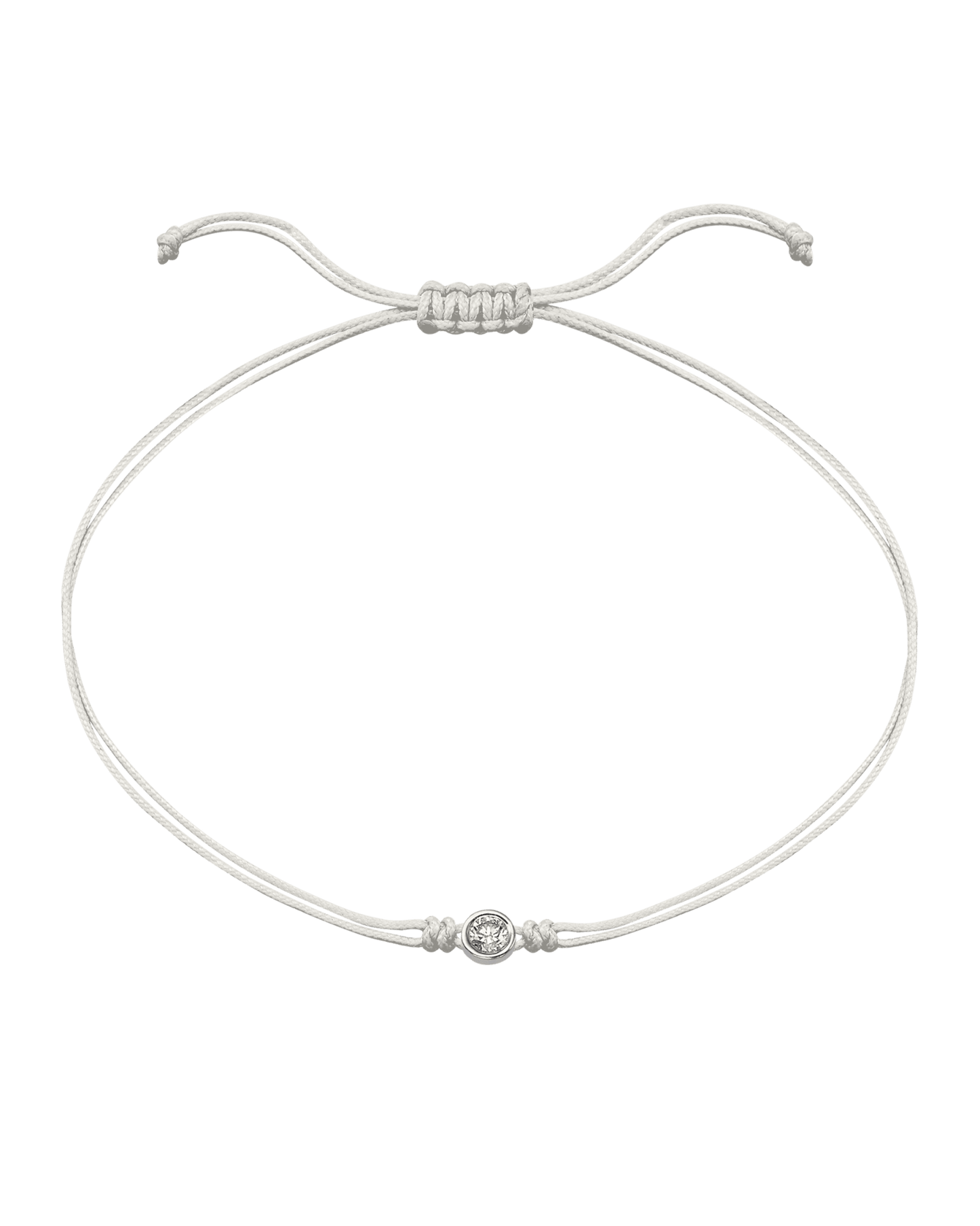 The Classic String of Love - 14K White Gold Bracelets 14K Solid Gold Pearl Large: 0.1ct