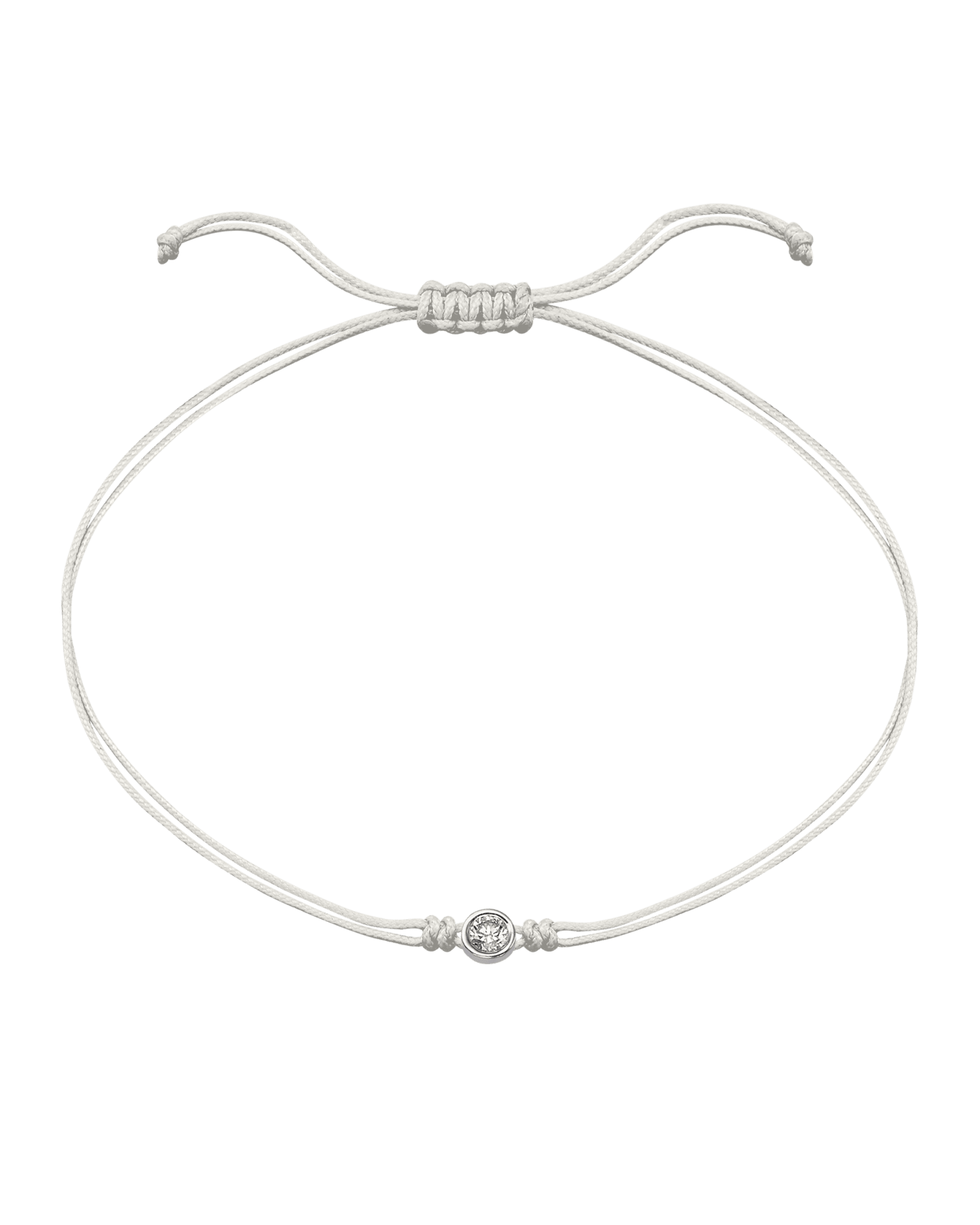 The Classic String of Love - 14K White Gold Bracelets 14K Solid Gold Pearl Large: 0.1ct