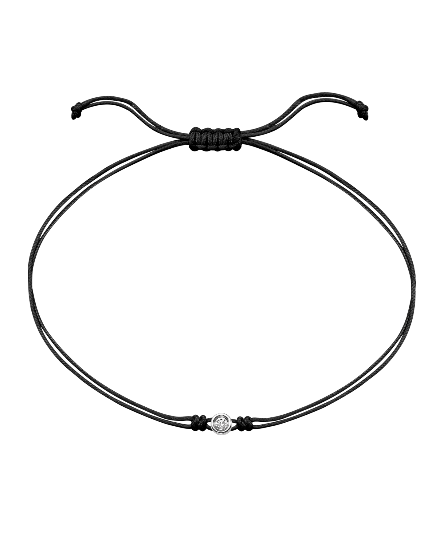 The Classic String of Love - 14K White Gold Bracelets 14K Solid Gold Black Small: 0.03ct
